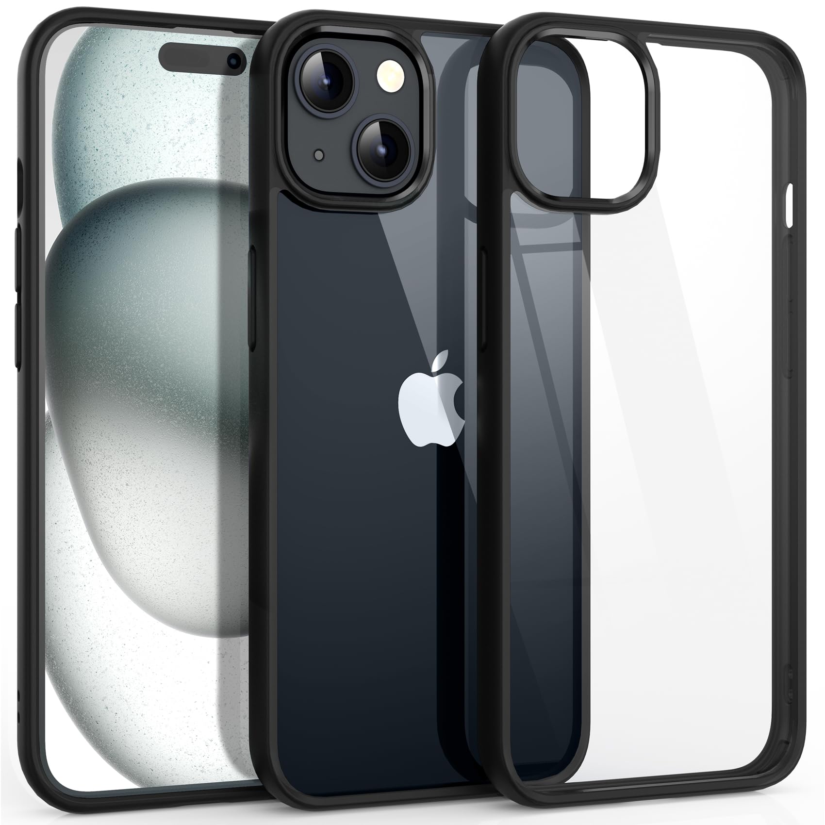 Supdeal Shockproof Clear Case for iPhone 15, [Not Yellowing] [10FT Military Drop Protection] Hard Clear Back Four Corner Airbags Drop Protection Phone