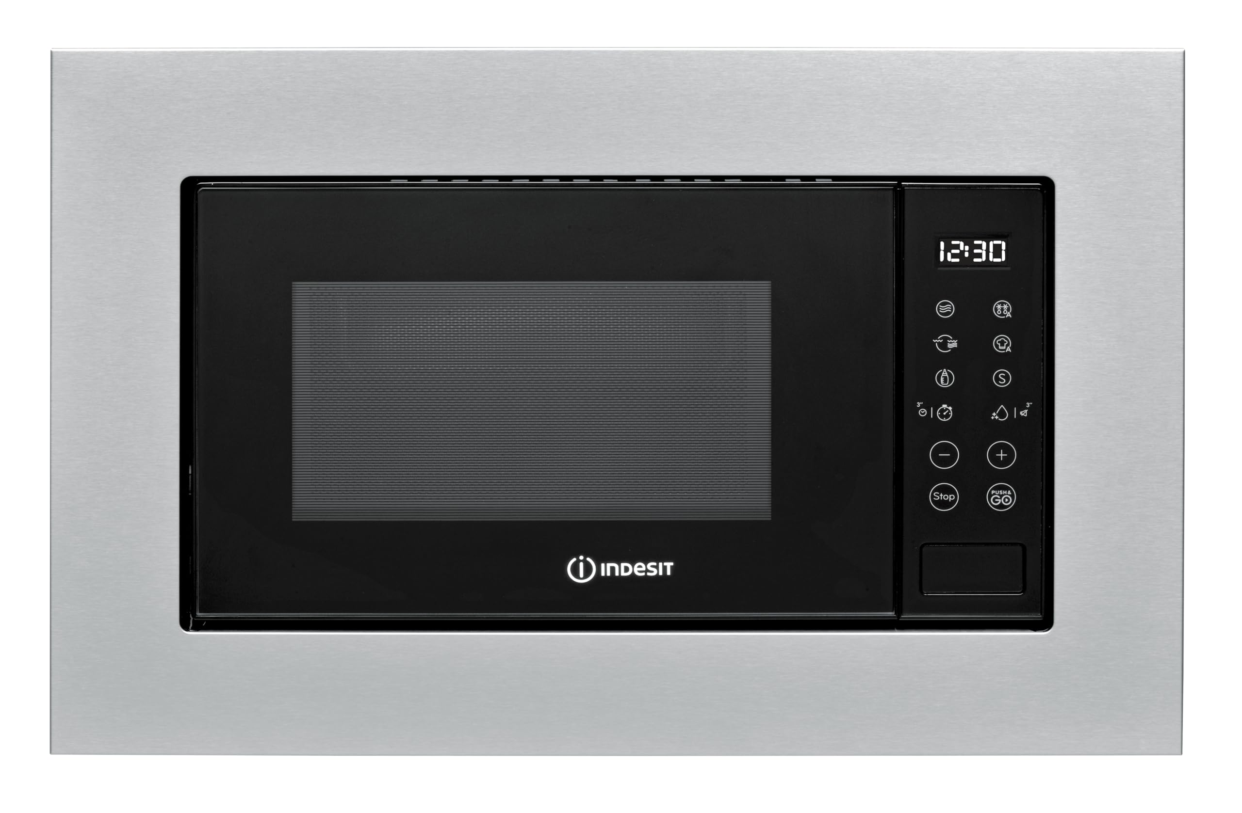 Indesit MWI 120 GX.1 - Microonde Da Incasso Con Grill Da 20L. Potenza Massima Microonde 800W, Potenza Grill 1000W. Sicurezza Bambini, Push And Go, Auto Cook, EasyCleaning 39 x 59,4 x 34,9 cm