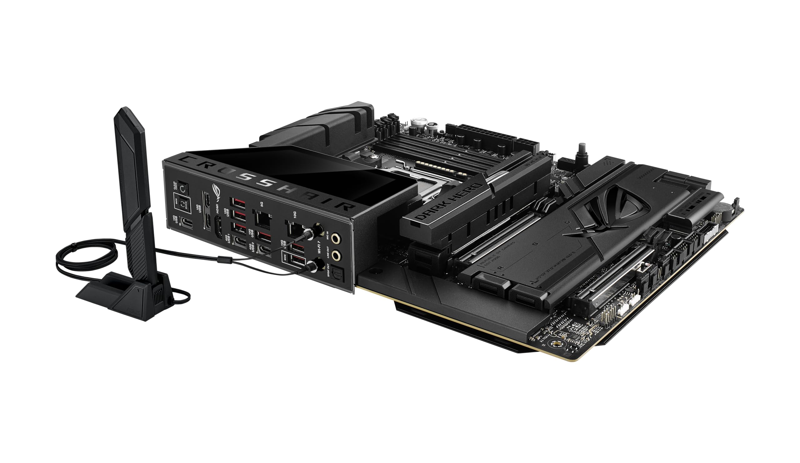 ASUS ROG Crosshair X870E Dark Hero Gamingowa płyta główna z gniazdem AMD AM5 (ATX, DDR5, Advanced AI PC, 10 GB Ethernet, WiFi 7, 2X PCIe 5.0 M.2, 2X USB4, 2 x USB 20 Gbps)