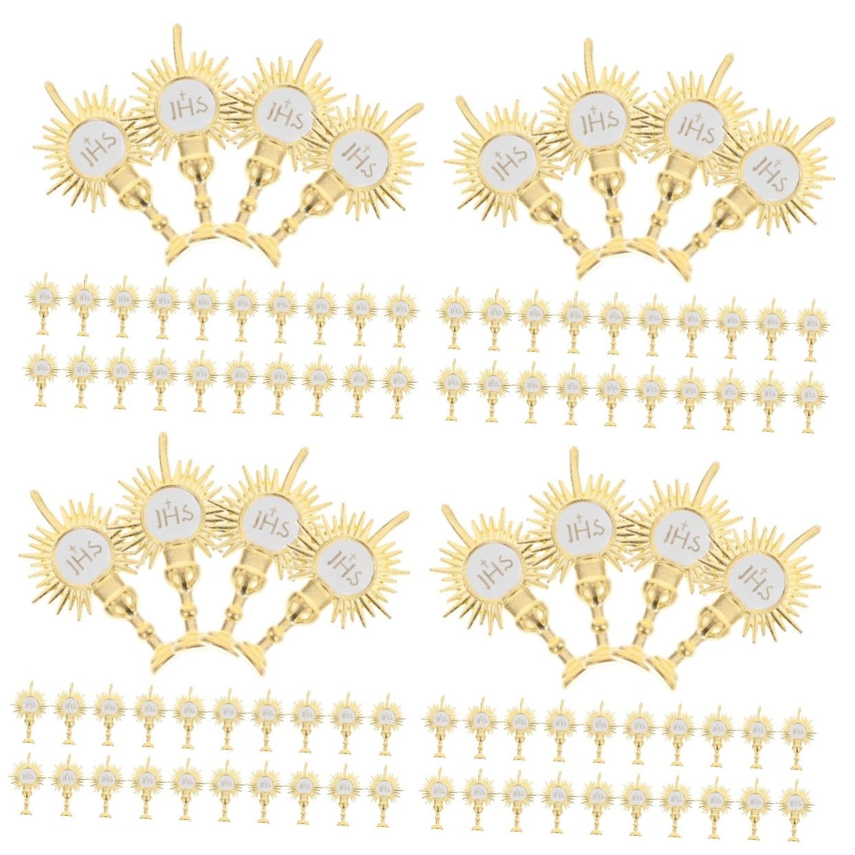BESPORTBLE 4 Set Carta della Chiesa Massonico Cupcakes per La Prima Comunione Banner Toppers Religiosi Accessori per La Prima Comunione d'oro Santo Golden Pezzi * 4