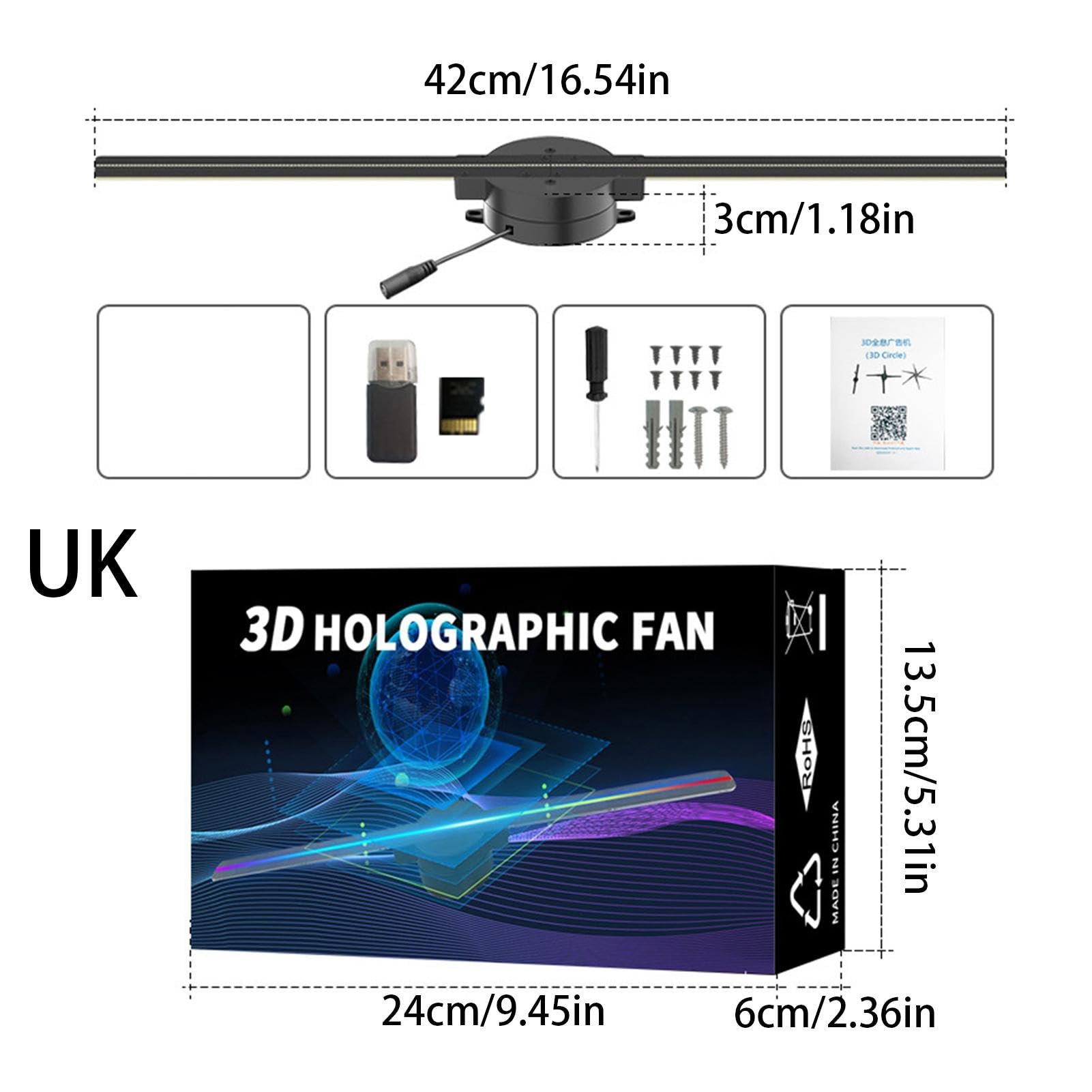 Hologram LED wentylator, projektor hologramu LED, wyświetlacz holograficzny wentylator, hologram choinki, kolorowy projektor LED, projektor holograficzny na imprezy