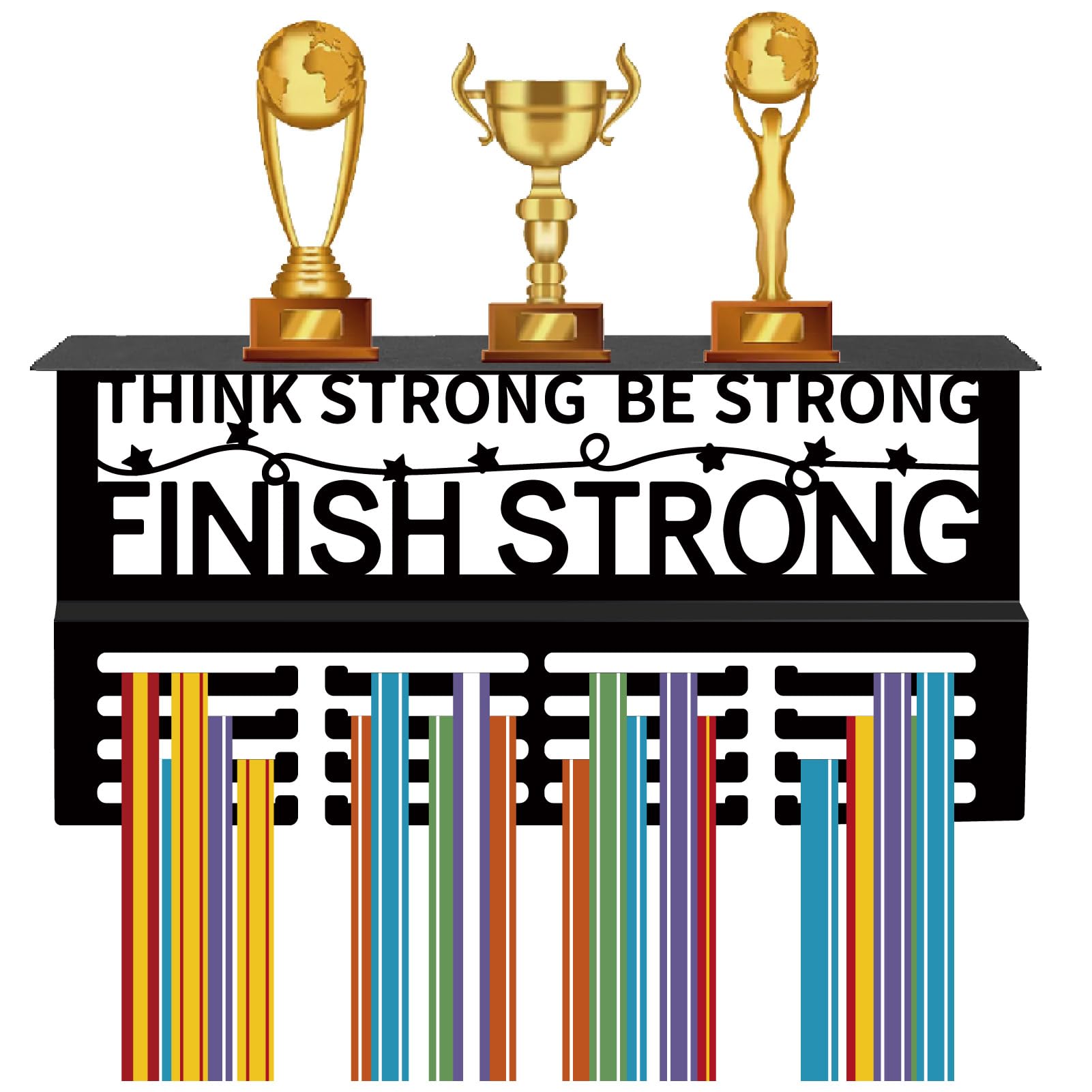 Porta Medaglie Da Parete CREATCABIN Per Equitazione - Scaffale Per Trofei Con Mensola, 40x20x10cm - Foto 8