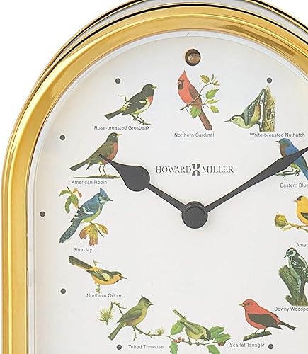 Miniatura 4 de Howard Miller Reloj de mesa analógico con acabado de aluminio cepillado, esfera plateada ajustable, relojes de cristal plano con luz interior para