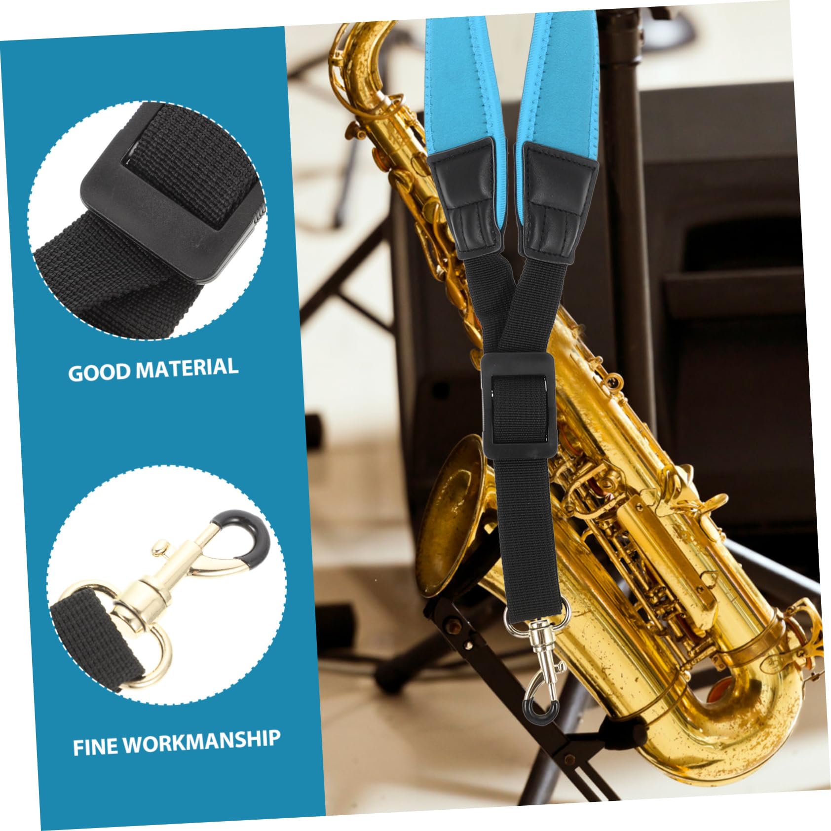 ibasenice 3pezzi Cintura Per Sax e Tenore Tracolla Confortevole Per Performance Musicali Design Ergonomico Per La Pressione Sul Collo Perfetta Per Studenti e Musicisti Professionisti