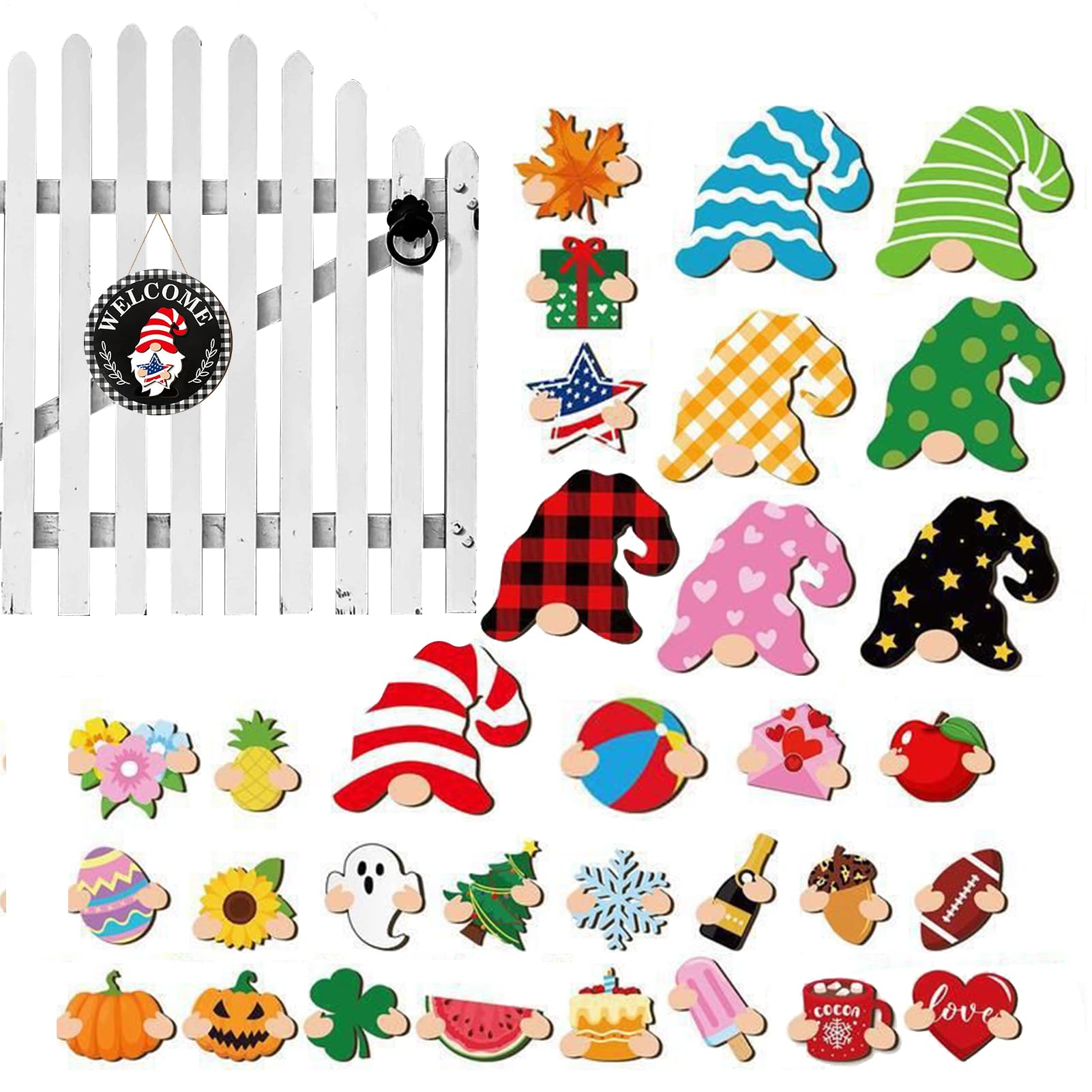 Panneau de bienvenue interchangeable pour une déco de porte d'entrée accueillante en automne