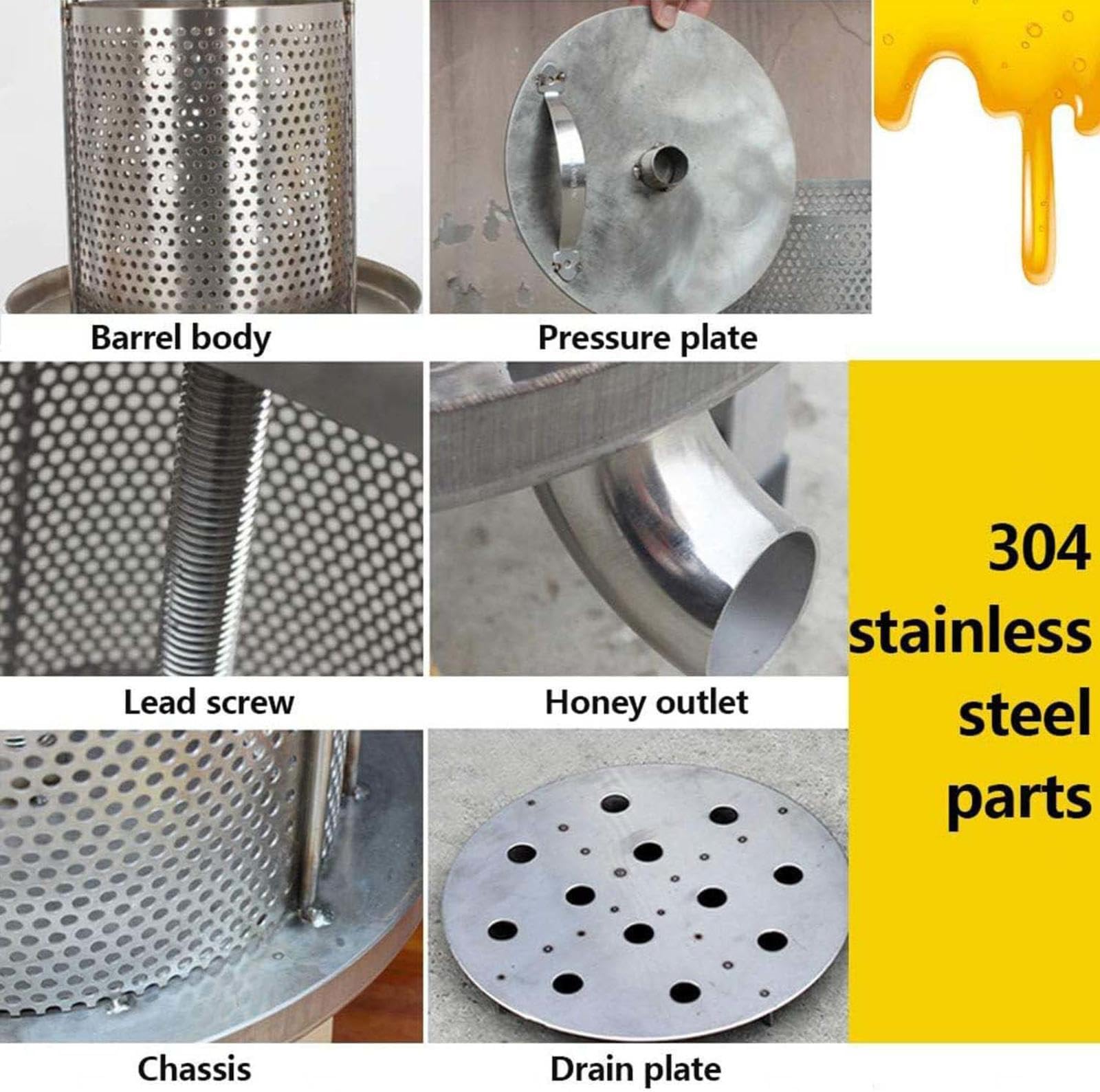 smielatore manuale pressa per miele in acciaio large bee honey press extractor Attrezzatura apicoltura per estrarre il miele forniture api miele,vino,frutta,cera