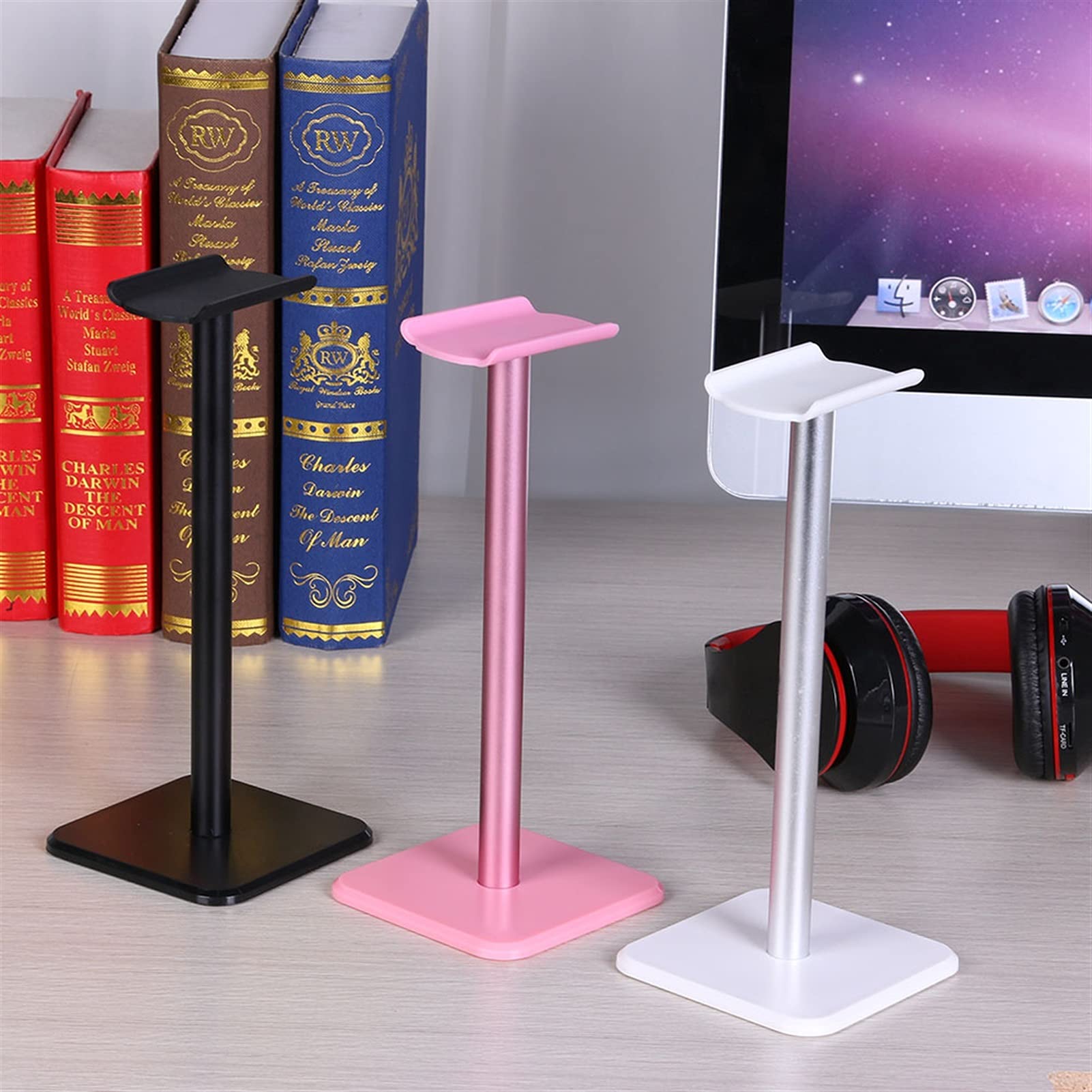 Supporto per Cuffie, Gancio per Auricolari, Supporto in Alluminio per Cuffie da Gioco, espositore per Tutte Le Dimensioni 230x110x25mm