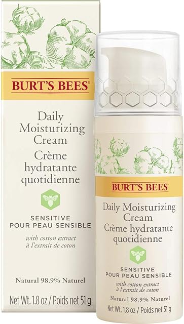 Burt's Bees 98.9% Natural Daily Face Moisturising Cream Sensitive Skin Formula, 51 g