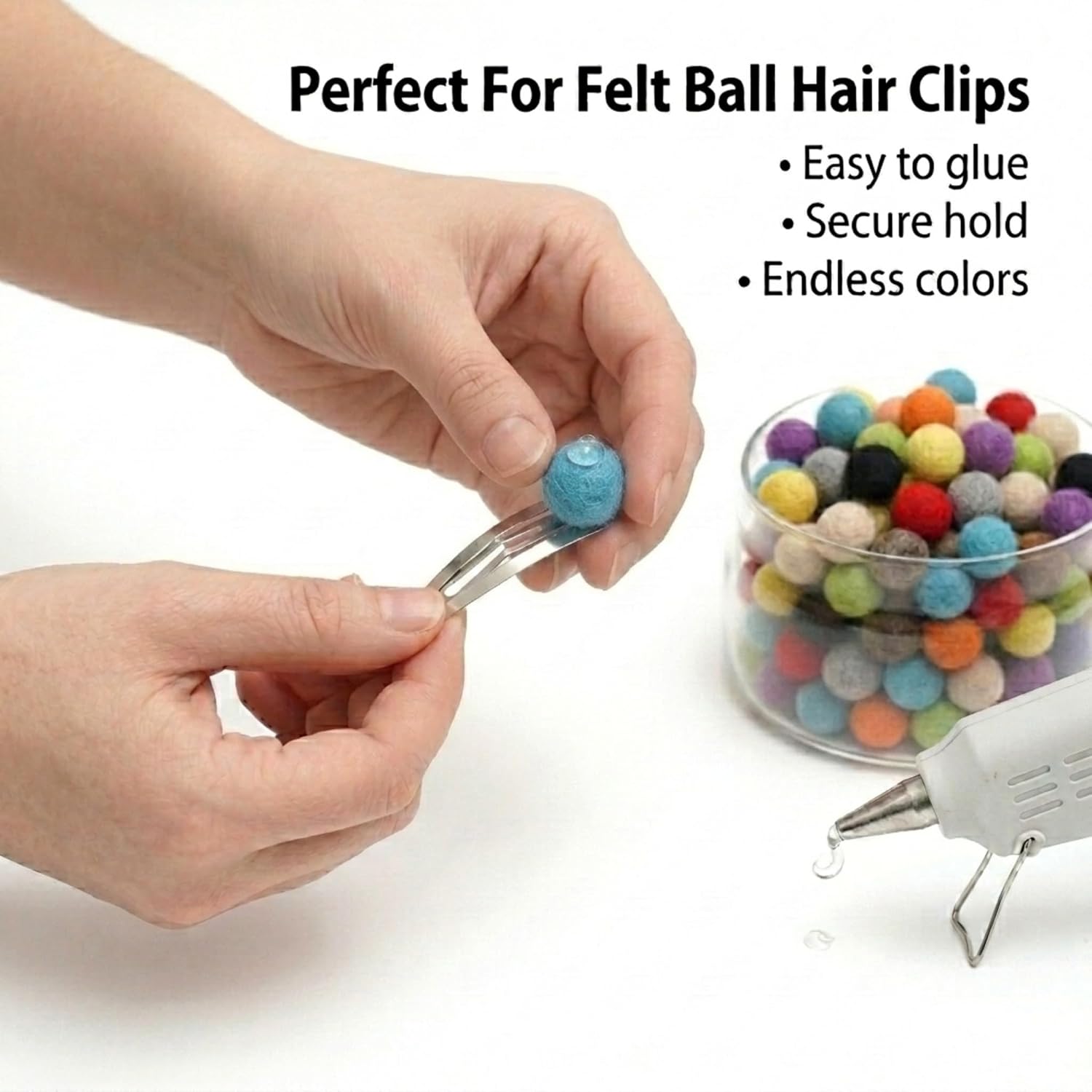 Glaciart One Felt Pom Poms, Wool Felt Balls (120 Pieces) 1 cm – 0.4 Inch, Handmade Felted 30 Colors (Green, Pink, Blue, Yellow and More) Bulk Small Puff for Felting and Garland