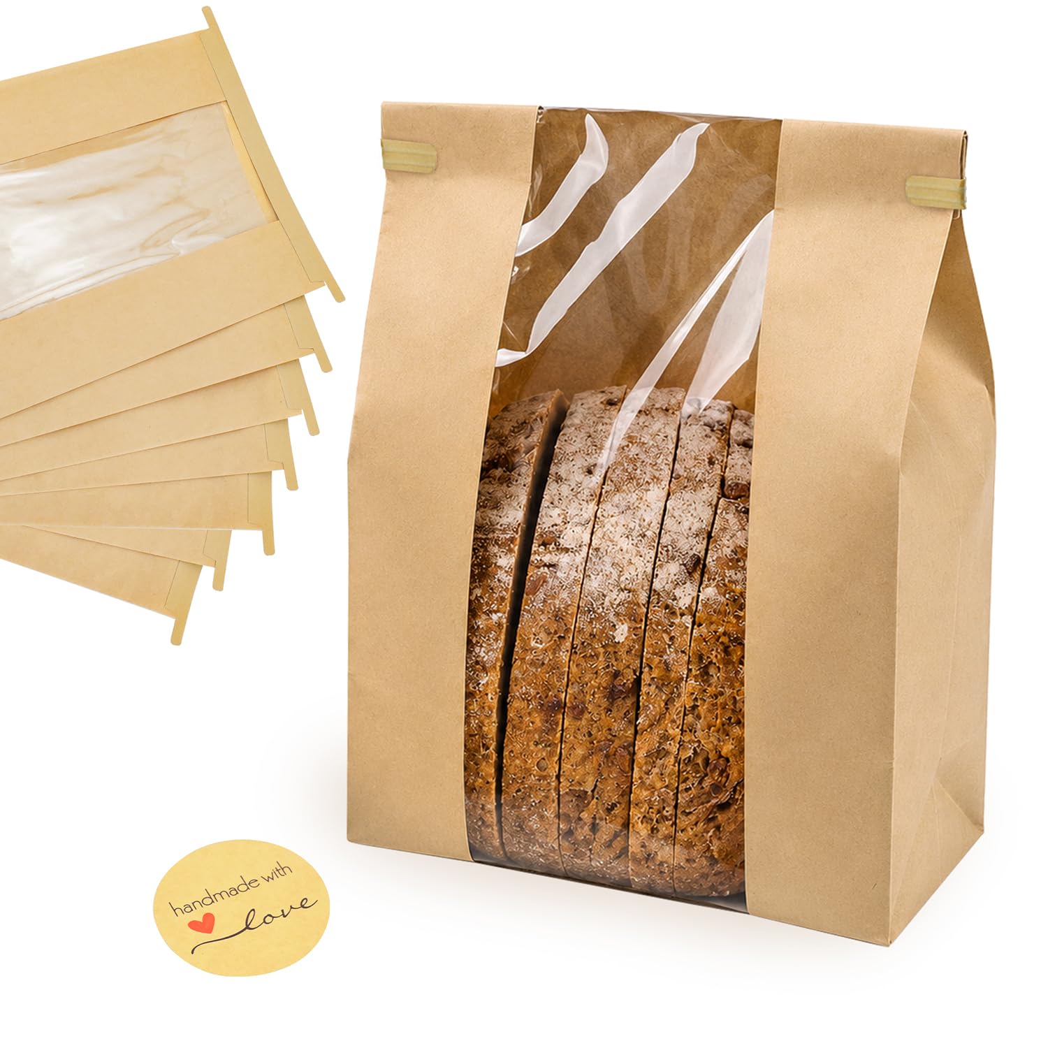 NOONEAST 50 Pack Large Paper Sourdough Bread Bags