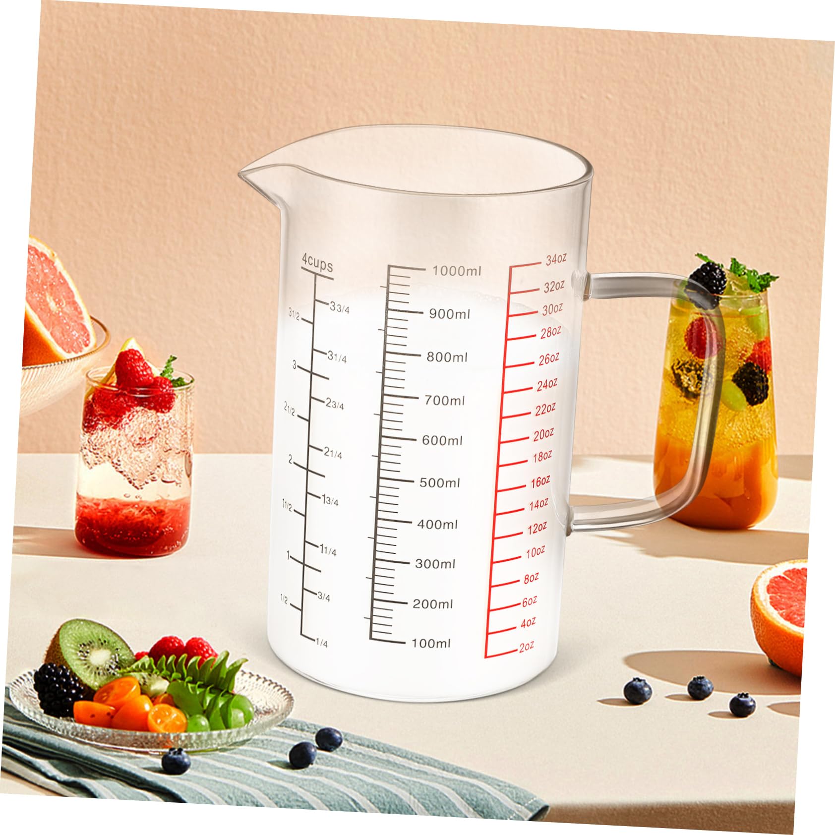 Misurino in Vetro Graduato 1000ml per Cucina e Caffè