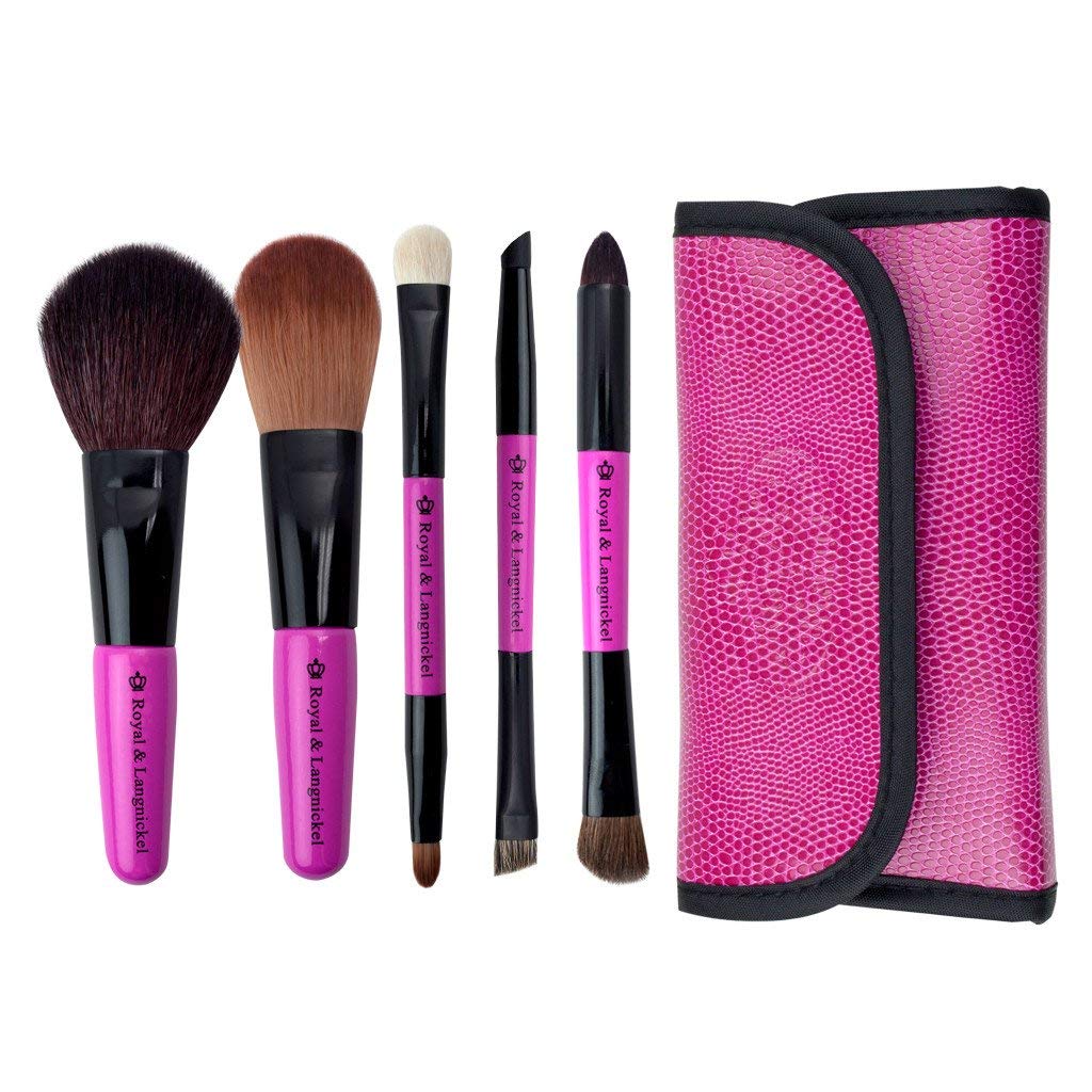 Royal & Langnickel Travel Essentials 5-Piece Cosmetic Brush Travel Set (Pink)