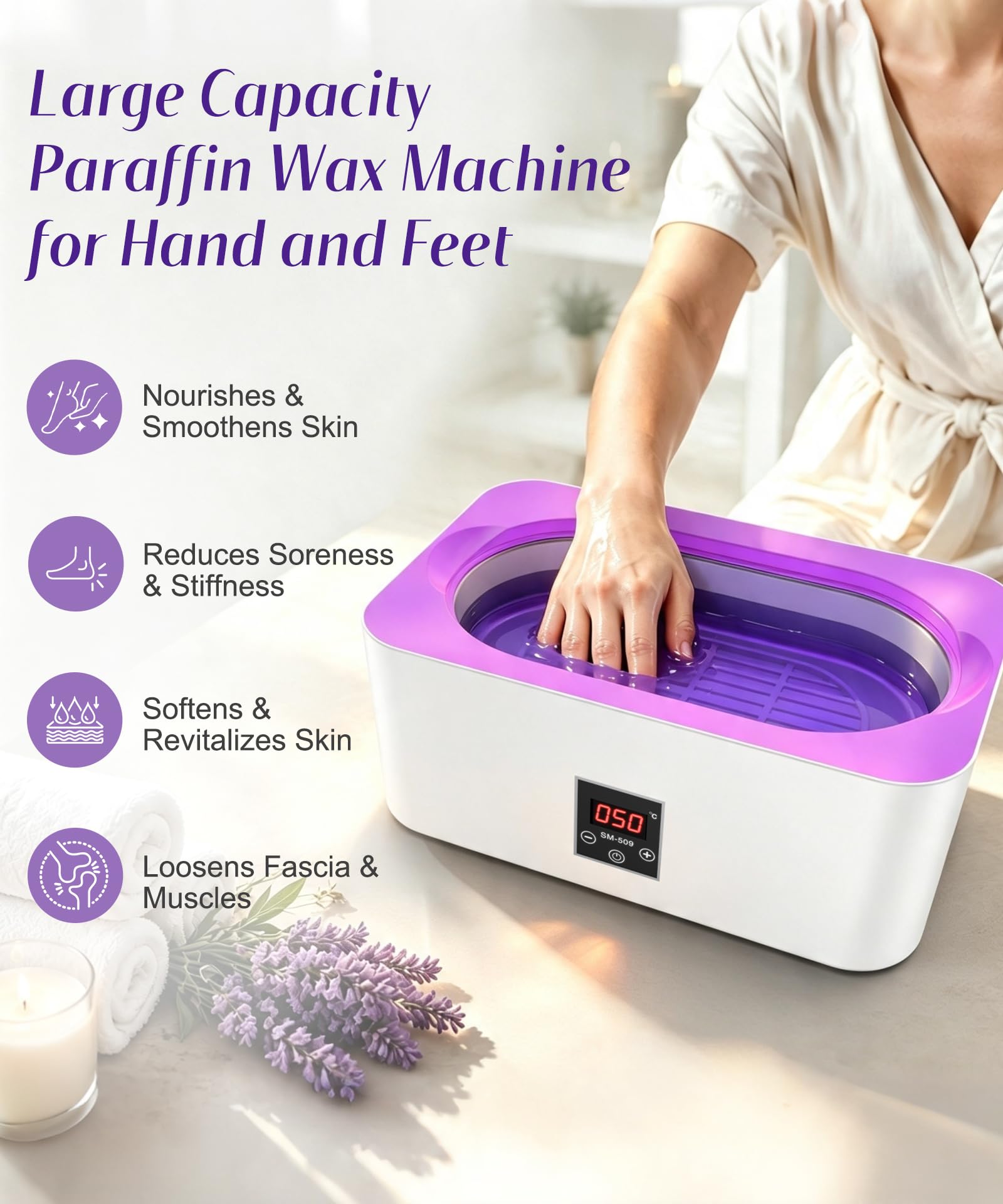 Xverycan Vasca da bagno alla paraffina per mani e piedi, capacità 4 l