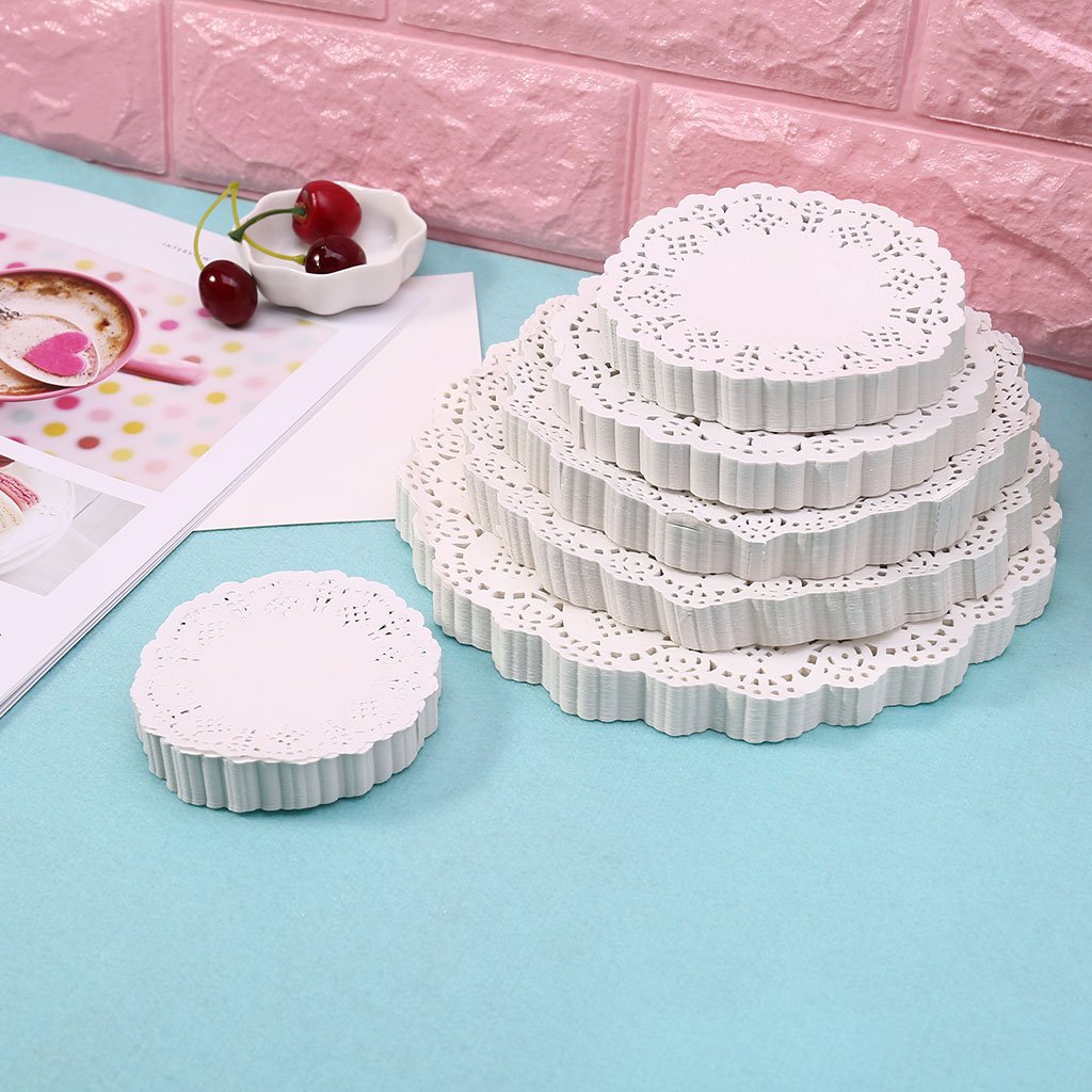 SimpleLife 200 Piezas Tapetes Redondos Encaje Papel 8.9 cm para Boda Fiesta Mesa