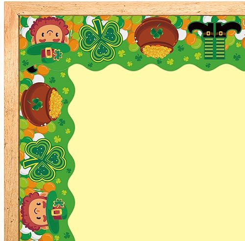 Miniatura 2 de Tablero de anuncios del día de San Patricio, 72 pies, diseño de trébol, oro, para decoración de fiesta de oficina, etc