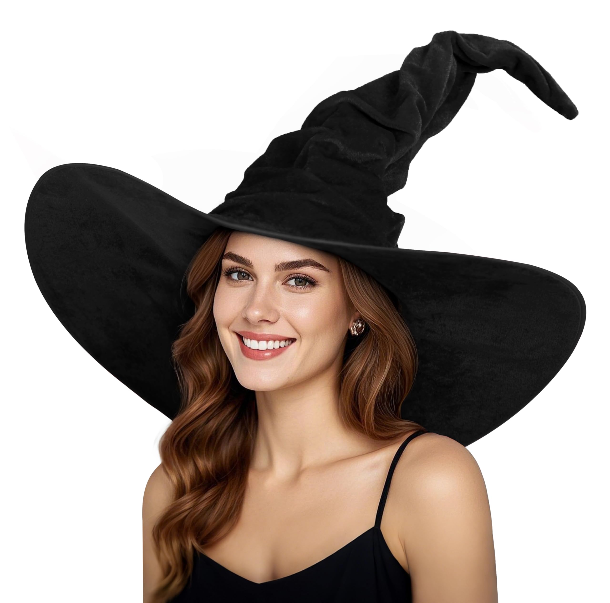 HOMELEX Witch Hat Halloween Adult Black Women's Large Witches Hat Costume Accessories for Party