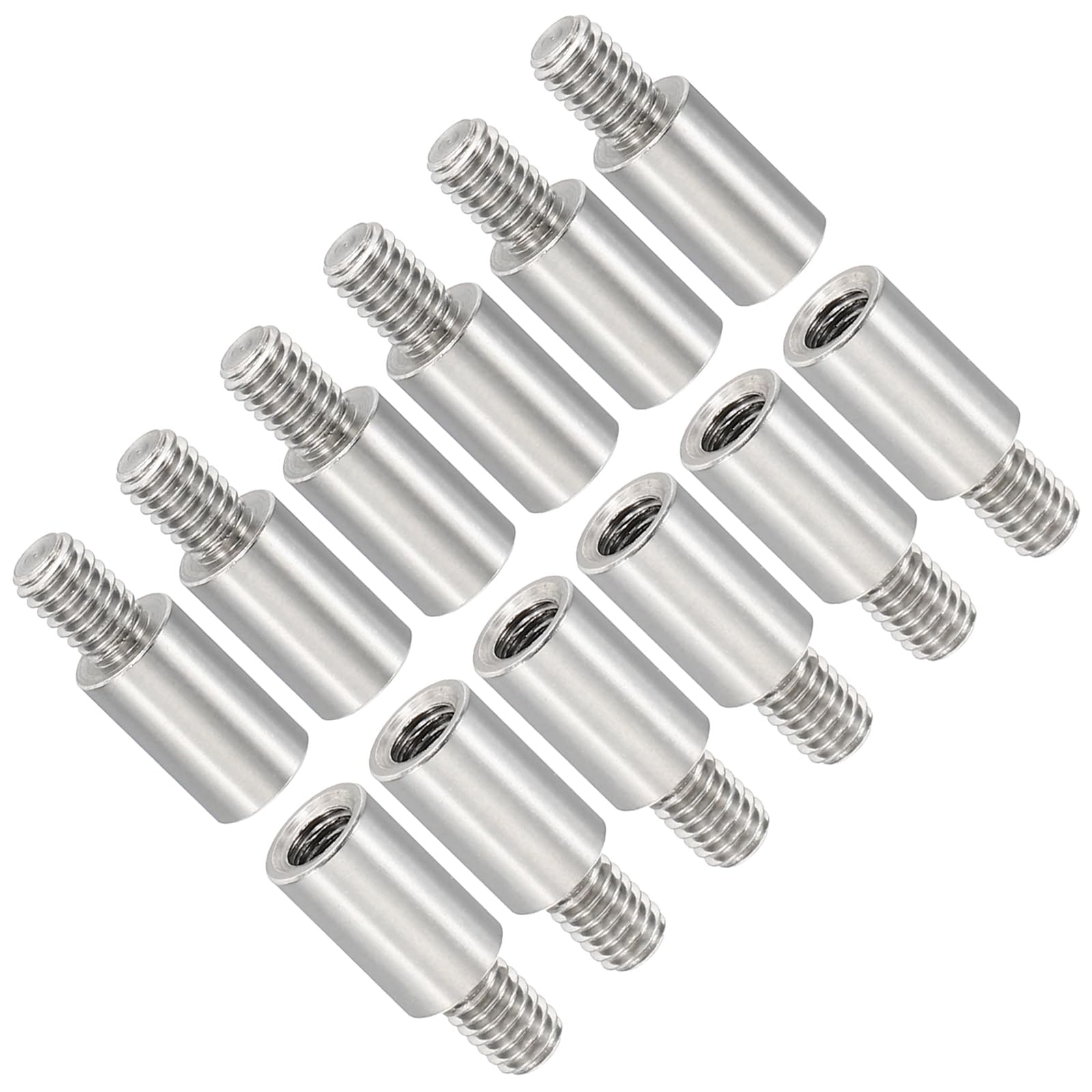 Unifizz 12pcs M4 Spacer Standoffs, 10+6mm Stainless Steel Threaded Standoffs Screw Kit, 4mm Inner 6mm Outer Diameter Metric Standoff Set for DIY Electronics, CNC, Drones, Circuit Board, Motherboard