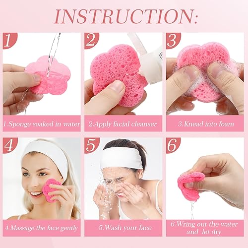 Vista 60 de Sieral 120 esponjas faciales comprimidas con contenedor, almohadillas de esponja desechables para lavar la cara, exfoliante, esteticista, Verde