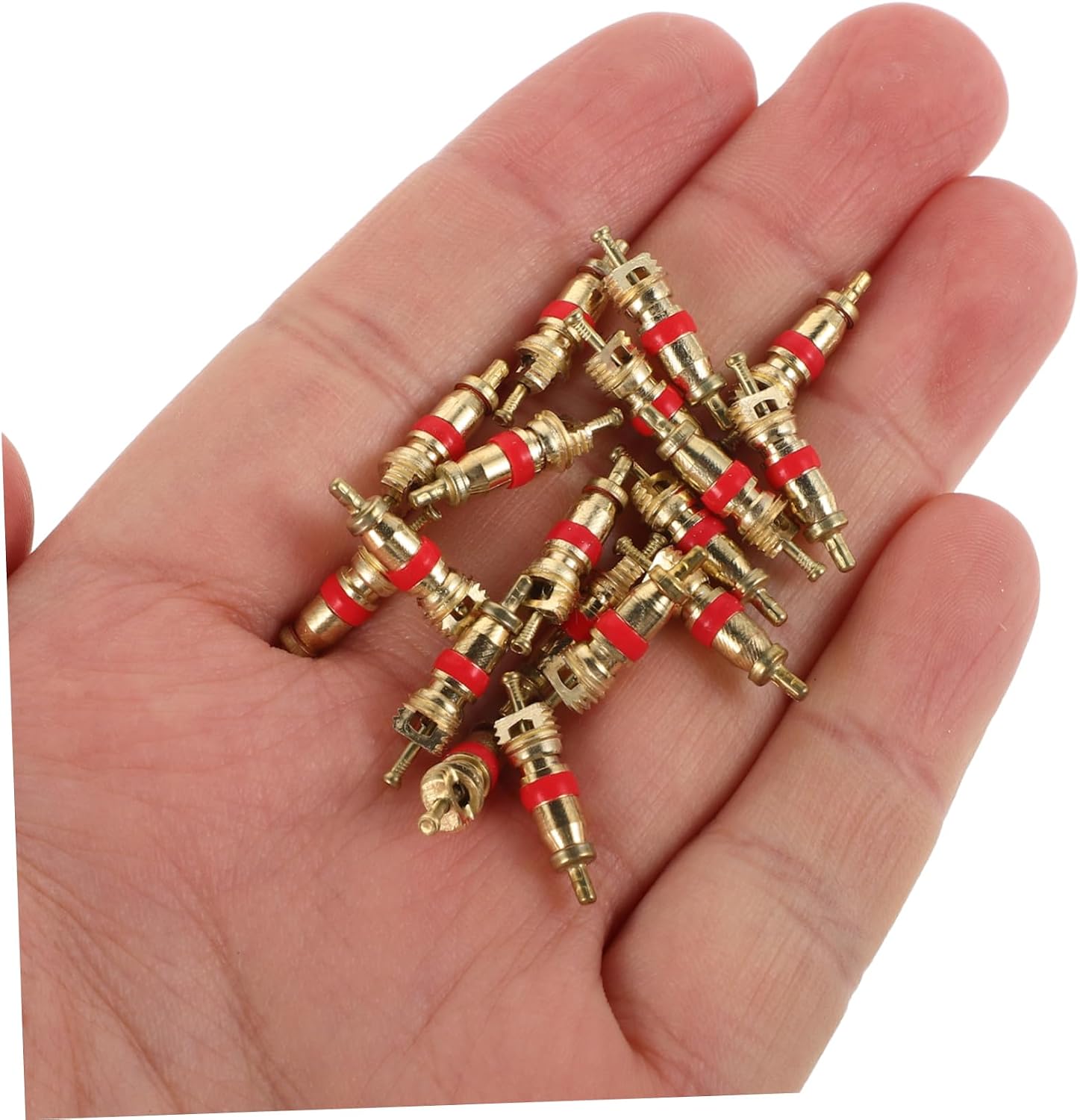 32pcs Tire Valve Stem Cores Tool Set Nickel Plated Valve Core Replacement for Cars Trucks and Motorcycles Compact and Portable Maintenance Tool