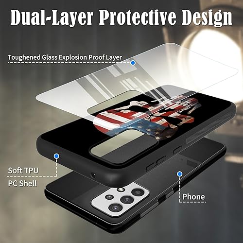 Miniatura 2 de BVDIKMI Funda para Samsung Galaxy A52 a prueba de golpes de TPU suave para mujeres y hombres, contraportada dura de vidrio templado antiarañazos