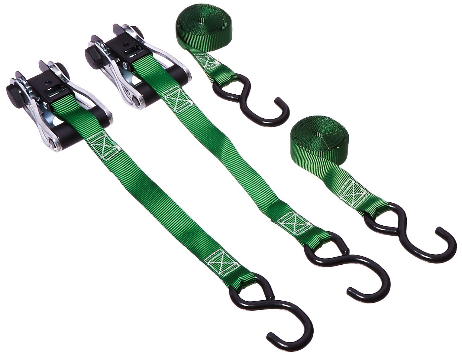 Buy SmartStraps 10Foot Ratchet Straps, Green (2pk) 1,500 lbs Break