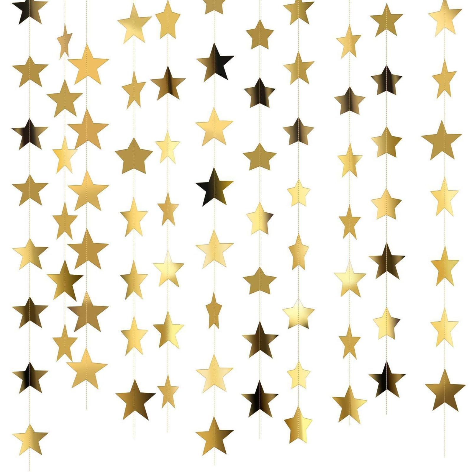 HZBB Assorted Color Paper Garlands Paper Star Streamers Banners for Festives Wall Ceiling Tabletop Decoration Parties Hanging Star Streamers
