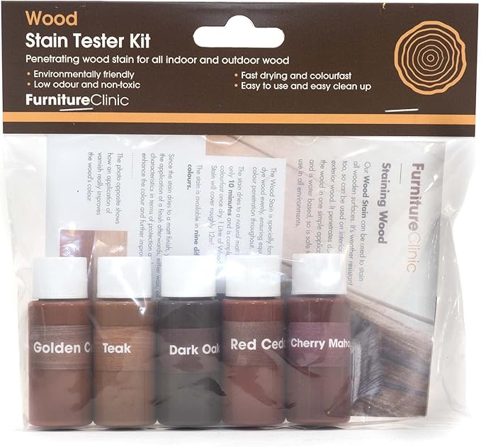 Exterior Wood Stain (Tester Kit, Browns) Quick Drying and Easyto