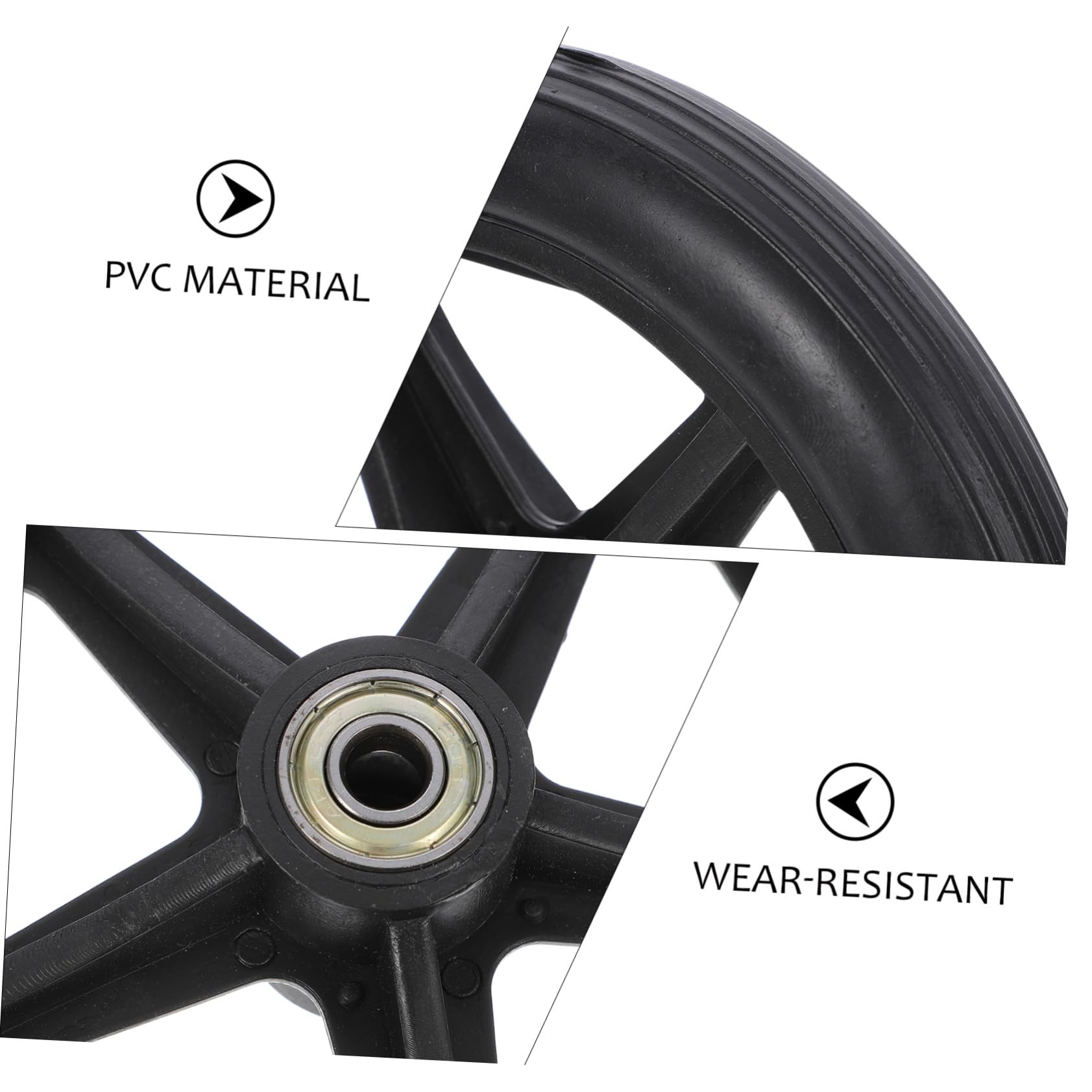 Hohopeti Ruedas Delanteras Lisas Silla de Ruedas para Abs y Acero Resistentes y Duraderas de Repuesto para Uso Interior y Exterior