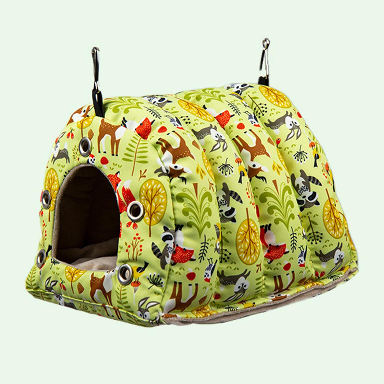 Jaula de Invierno para Loros, Hamaca, Accesorios para Jaula, Cama para Pájaros, Almohadillas Extraíbles, Cobertizo de Peluche, Nido de Juguete, l