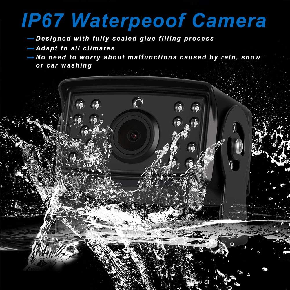 80% Off Discount Wireless Backup Camera Add-on for AHD Wireless DVR System, 12v-24v Waterproof Night Vision Extra Reversing Camera for Digital Wireless Backup System, Transmission Distance up to 500M for Truck Bus