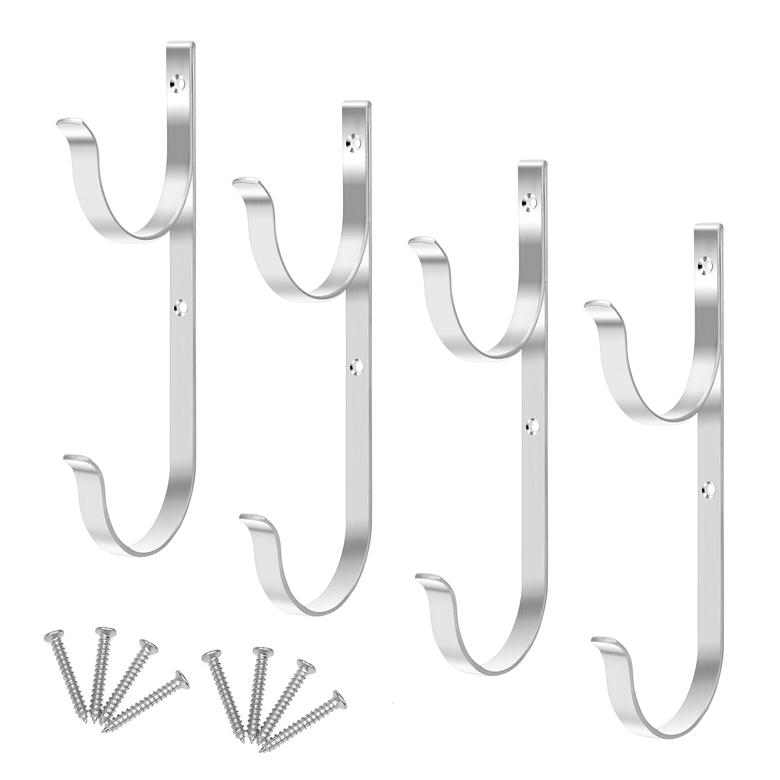 Anglekai 4Pcs Pool Pole Hanger Hooks, Aluminium Pool Hangers for Poles