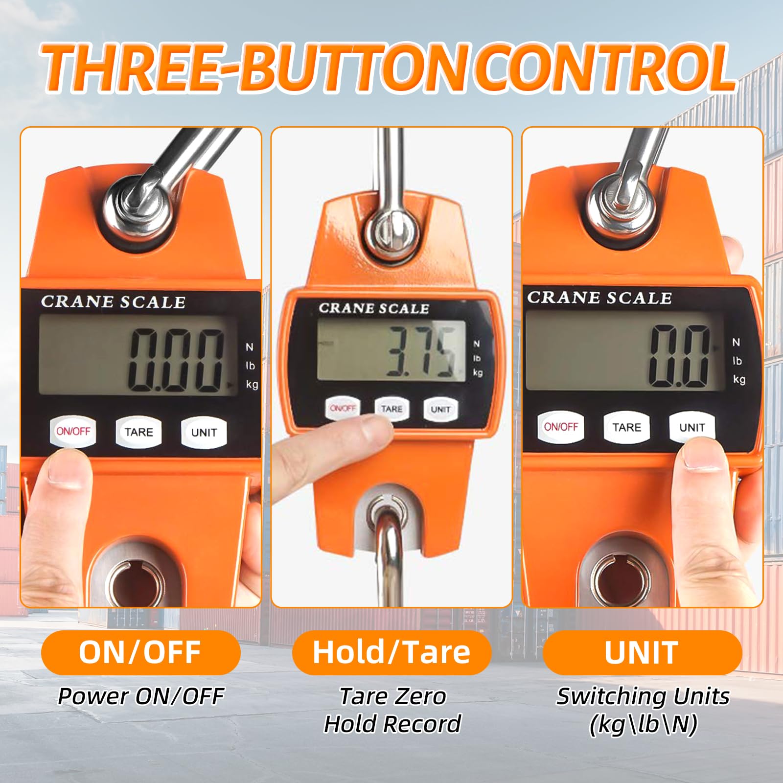 Digital Crane Scale - 1100lb/500kg Handheld -4