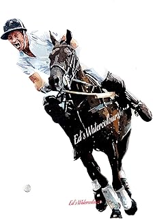 Polo Player Prince Harry - Print Watercolour, polo art, polo player print, polo player décor, polo player Watercolour Print