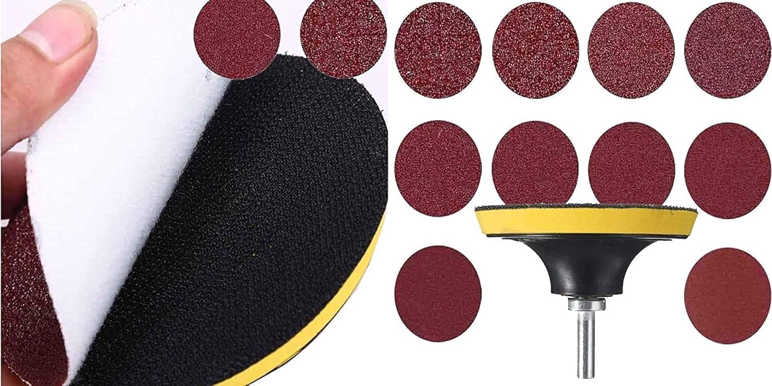 DIY Crafts CT-DIY-HI-41615 3" Inch Sanding Discs # 60/120/240/800/1000 Grit Sandpaper Assortment Backer Pad, Universal M10 Drill Adopter (40