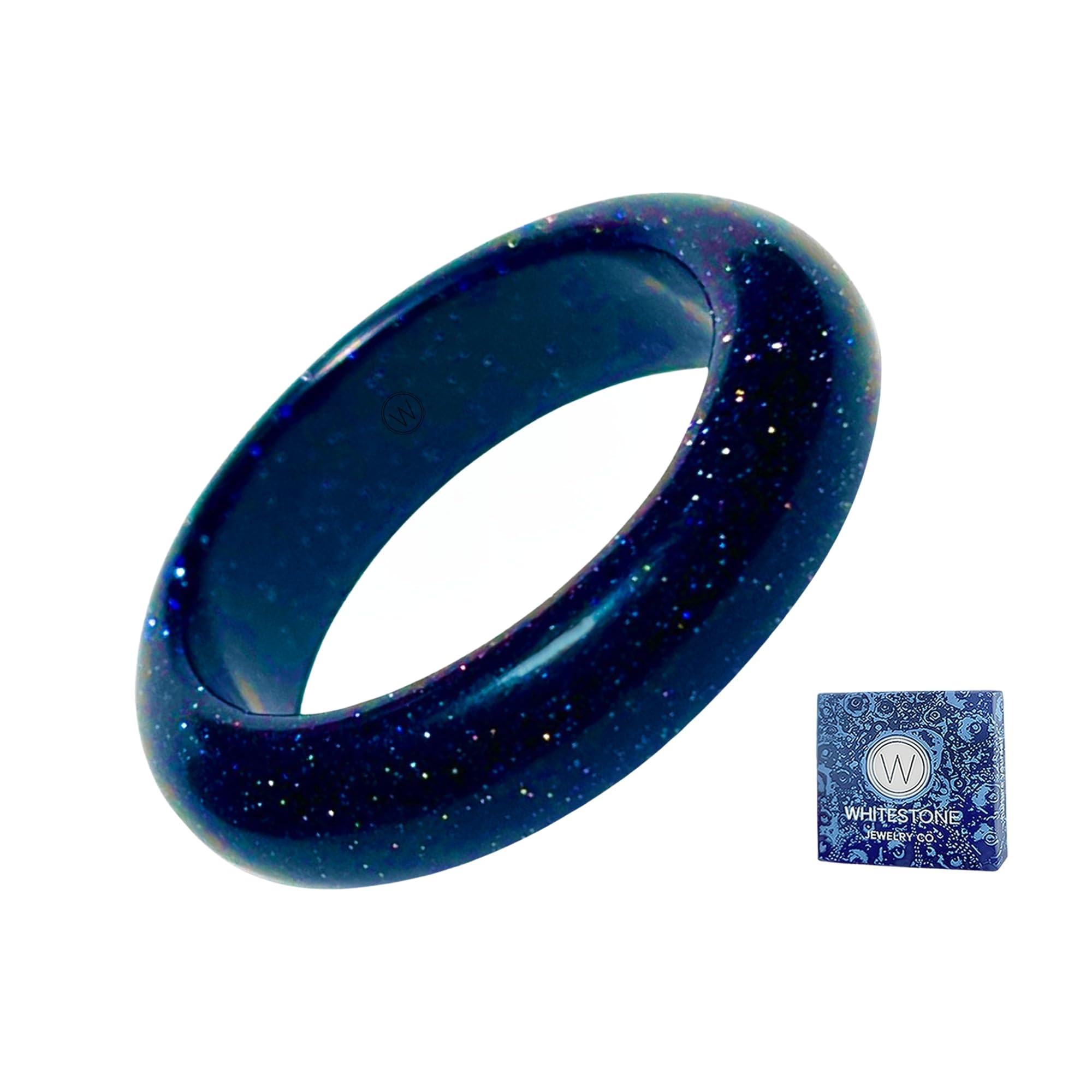 WHITESTONE JEWELRY CO. Maya Stone Ring Collection | Natural Stone Band for Women and Men | Stackable Ring | 6mm Wide