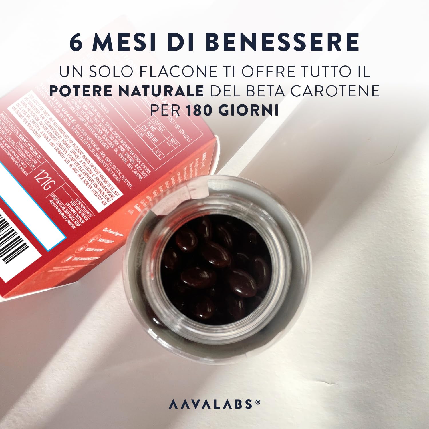 Betacarotene Integratore Abbronzatura Naturale 25000 UI con Lyc-O-Beta e Olio Extravergine d'Oliva - Betacarotene per Abbronzatura Forte e Sistema Immunitario - Integratori Abbronzatura 180 Capsule