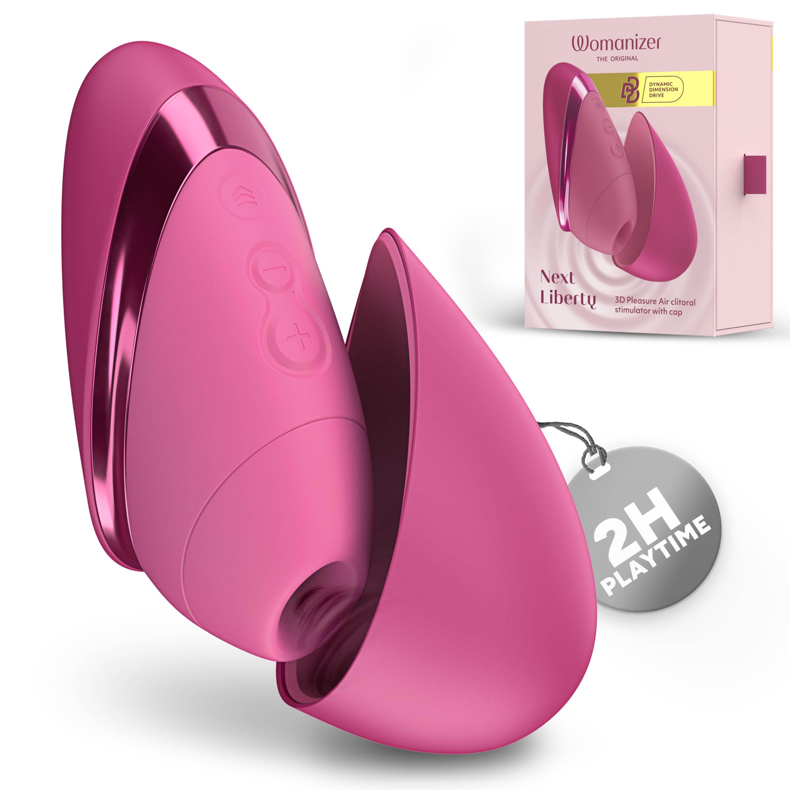 Womanizer Next Liberty stimolatore clitorideo con tecnologia 3D Pleasure Air per il suo piacere | Vibratore a aspirazione silenziosissimo ricaricabile impermeabile con custodia da viaggio | Rosa