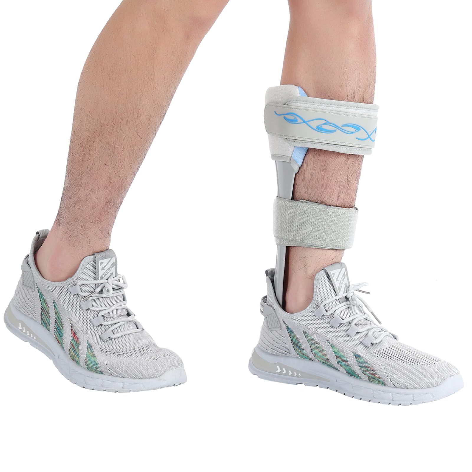 AFO - Soporte estabilizador de pie caído con accidente cerebrovascular, EM, hemiplejia, zapatos de apoyo para pies caídos para ayudar a caminar más fácil y mejor (S-derecho)