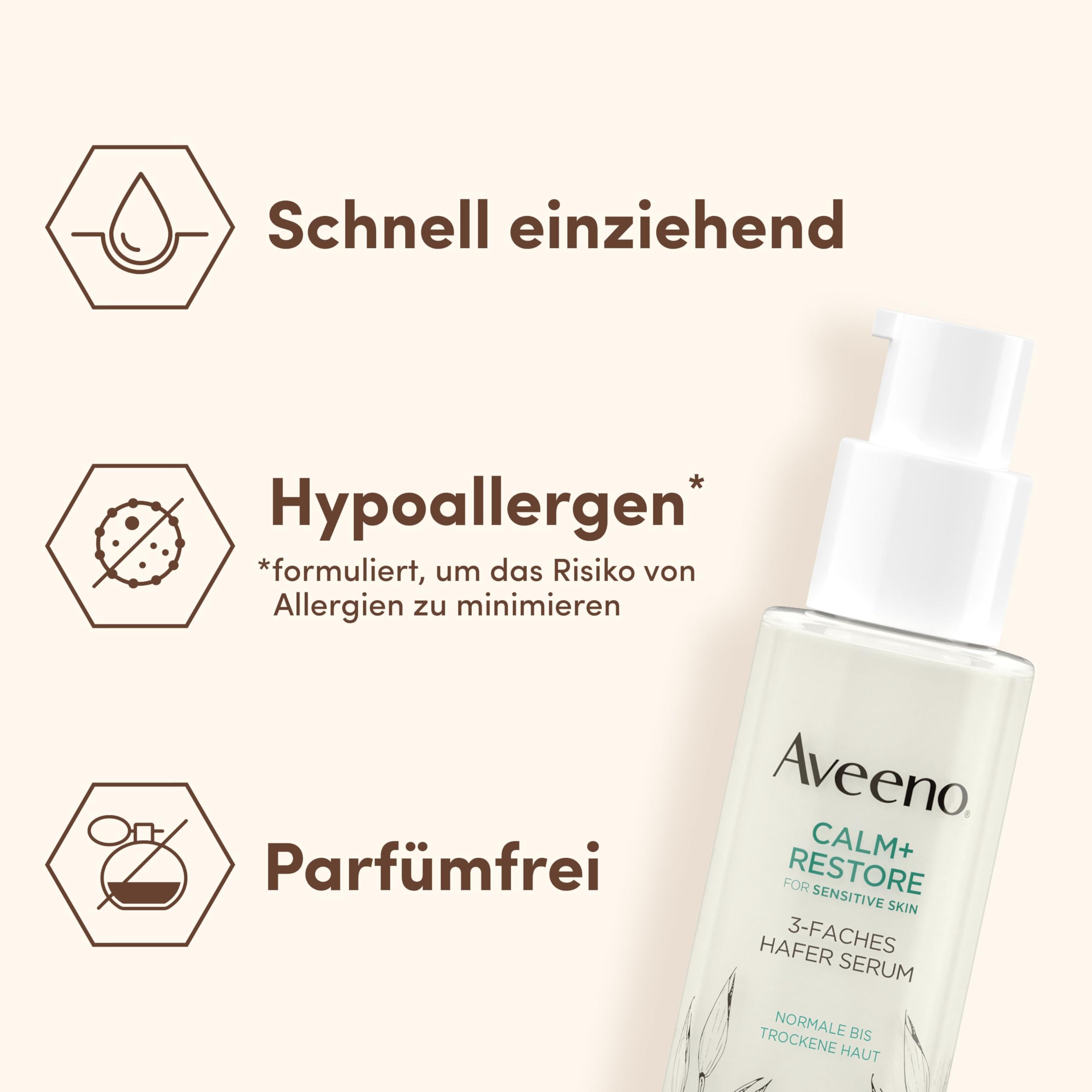 Aveeno Calm+Restore Hautpflege-Set für Empfindliche Haut | Beruhigende Tagespflege, Serum, Nachtcreme und Gesichtsreiniger mit Hafer und Mutterkraut für gestärkte Feuchtigkeitsbarriere