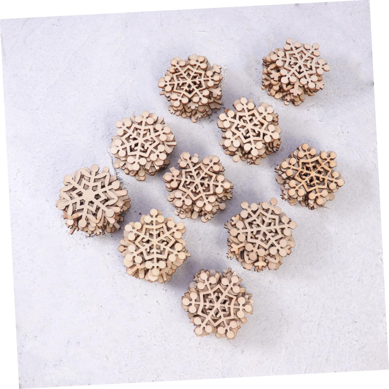 ABOOFAN Decorazioni Natalizie in Legno, 20 Pezzi con Corda di Juta da 35 Cm, Addobbi Delicati per Albero e Feste di Capodanno