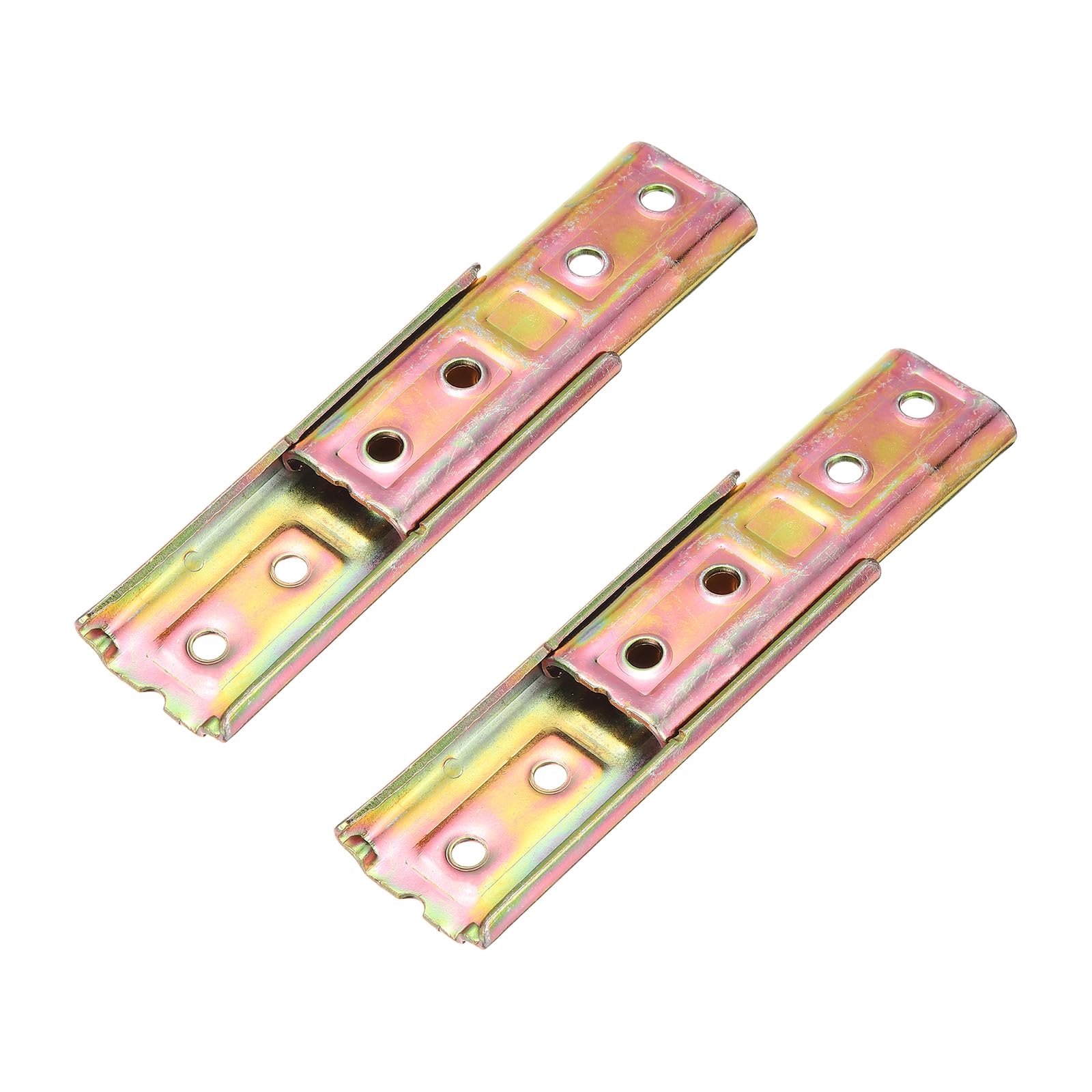sourcing map 2Pcs Sectional Couch Connectors, Furniture Connectors Bed Parts Interlocking Sofa Connector Bracket for Keeping Furniture Sofas from Sliding (120mm, Color Zinc)