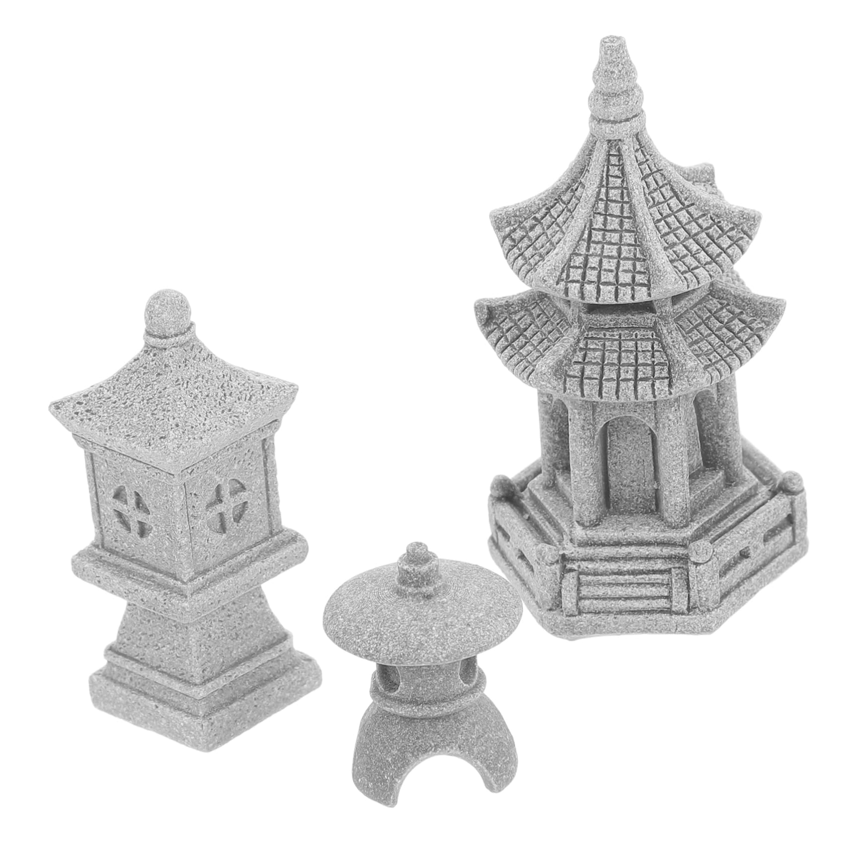 Sosoport 12stücke Teiliges Mini Pagoden-Dekoration Für Bonsai-gärten Realistische Landschaftsverschönerung Mit Pavillon Steinlaterne Und Hexagon-Turm Für Garten Und Innenräume