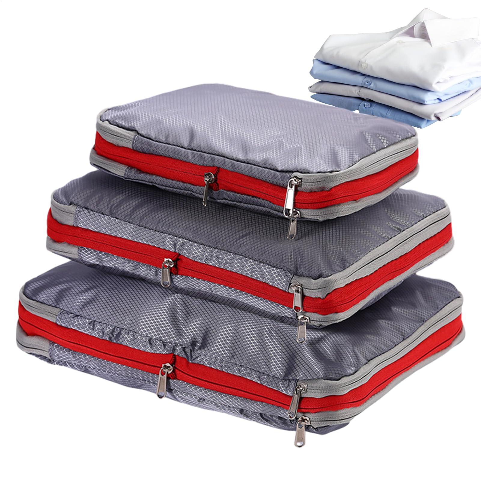 Cubes de compression voyage lot de 3 grand organisateur de bagage étanche vêtement