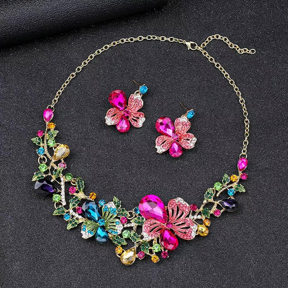 Shining Diva Fashion Necklace Jewellery Set for Women Latest Stylish Design Fancy Crystal - Image 2