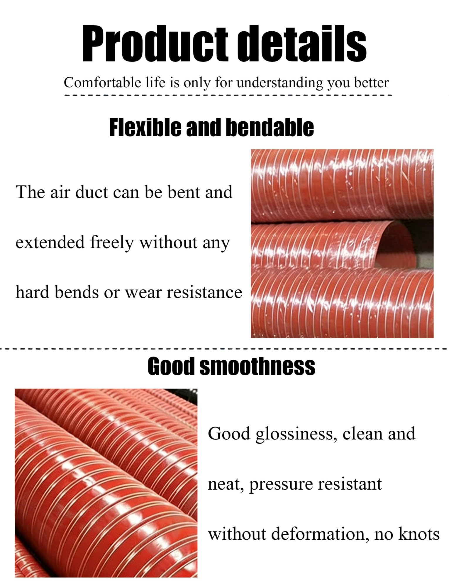 Tubo for canalizzazione in silicone for alte temperature - Condotto flessibile ignifugo in fibra di vetro con rinforzo in filo di acciaio for la ventilazione(6.3cm/2.48in,400cm/157.48in)