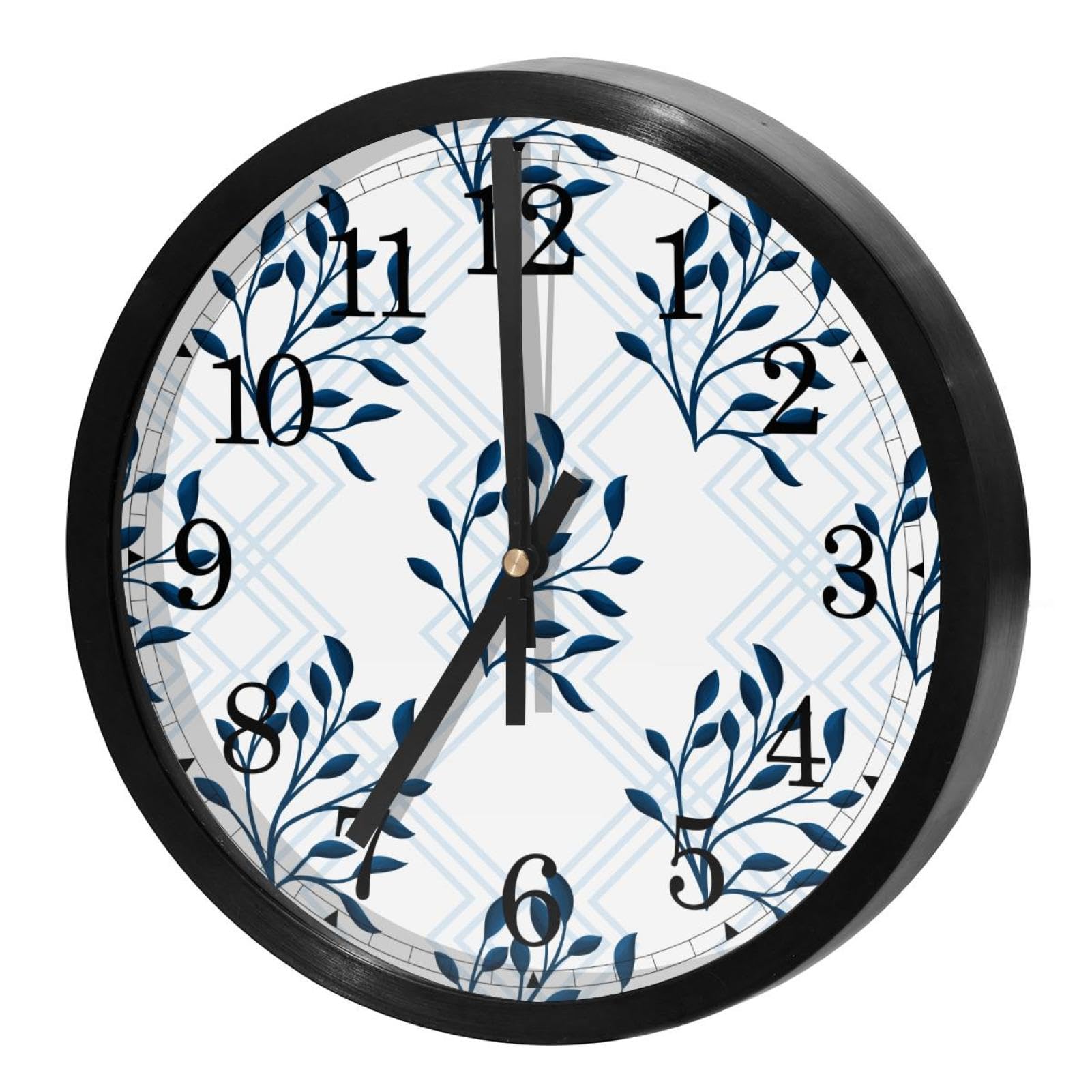 Horloge murale quartz silencieuse à motif orchidée pour salon et bureau
