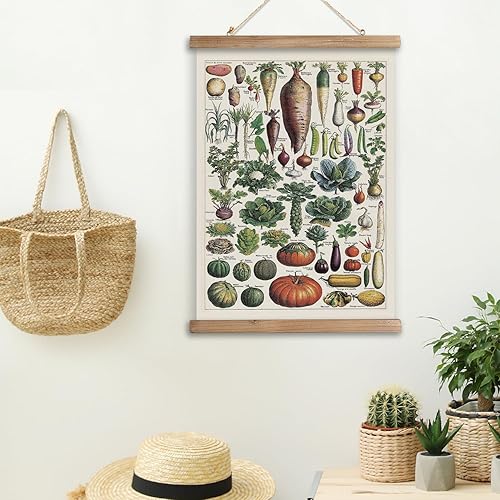 Miniatura 152 de XIAOAIKA Póster de botánica vintage con marco de madera, tabla de plantas venenosas antiguas, arte educativo botánico con especies peligrosas, 1