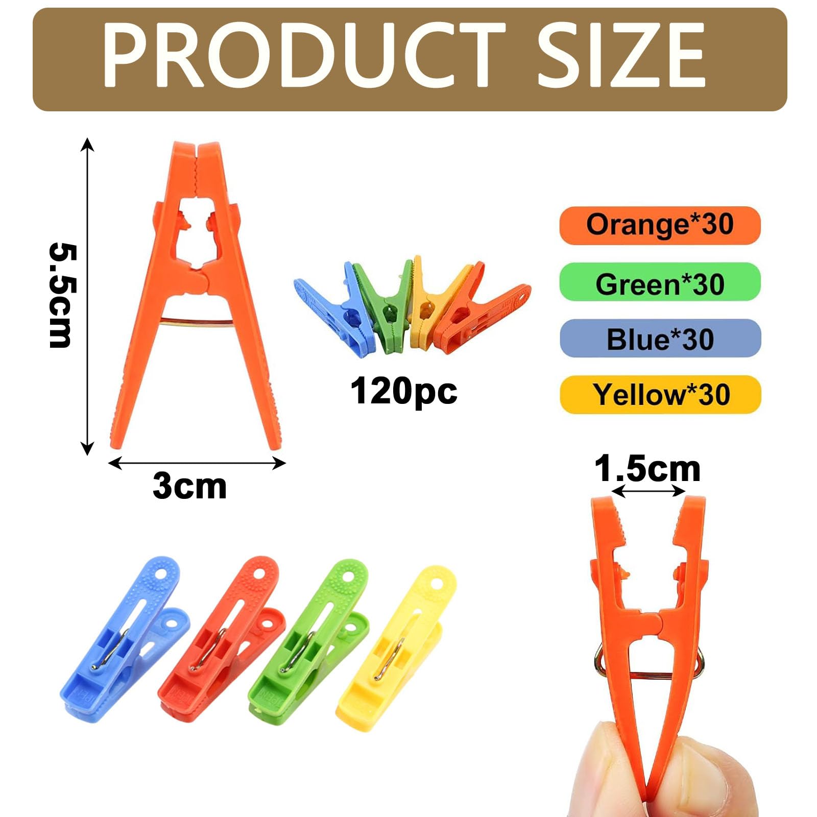 AiQInu 30 Pezzi Mollette per Bucato, Plastica Clothes Pegs con Silicone Antiscivolo, Molletta Multicolore Non Lascia Segni per Biancheria Intima Pantaloni T Shirts