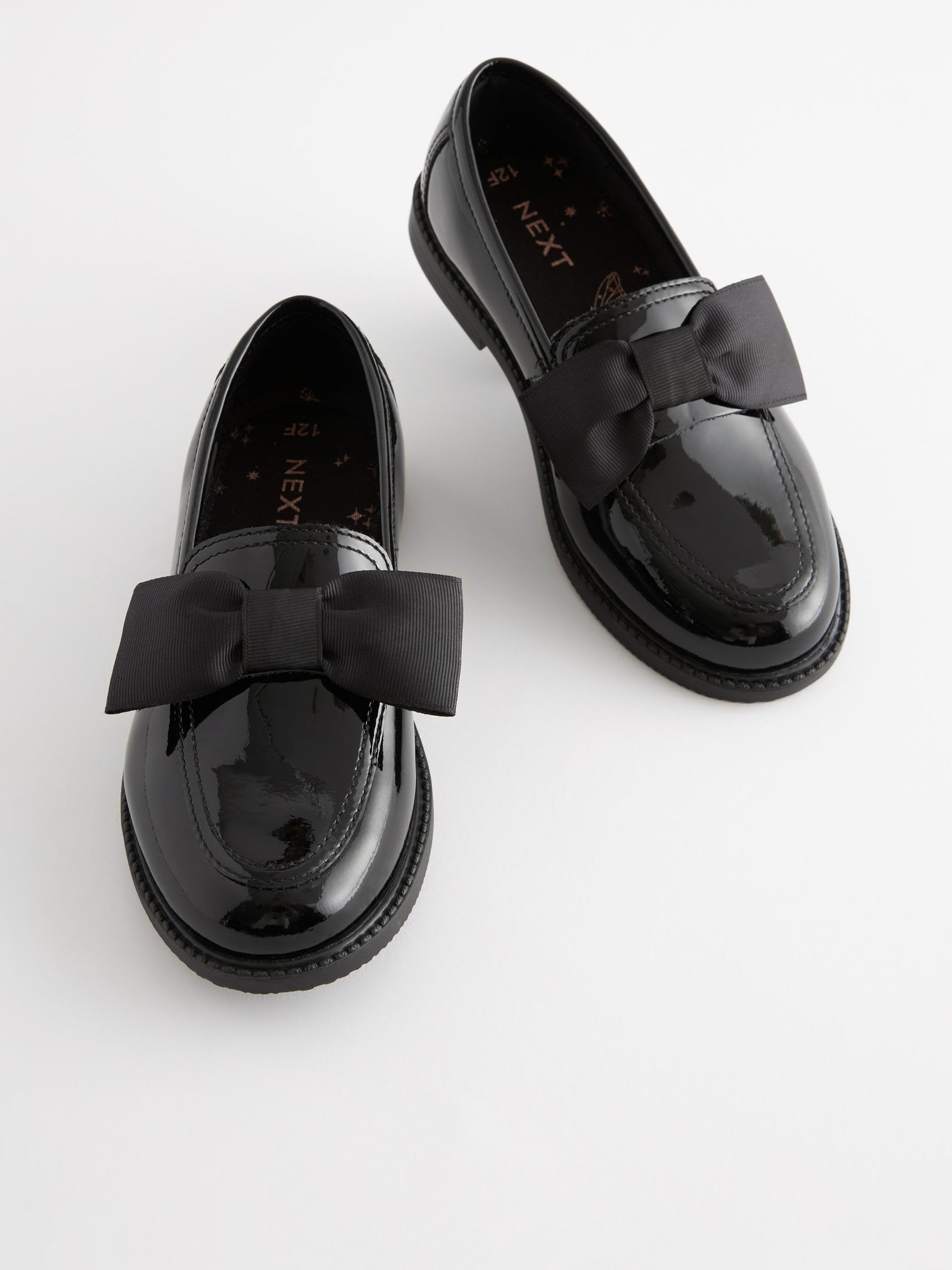 NEXT Fille Mocassins d’école en Cuir avec nœud