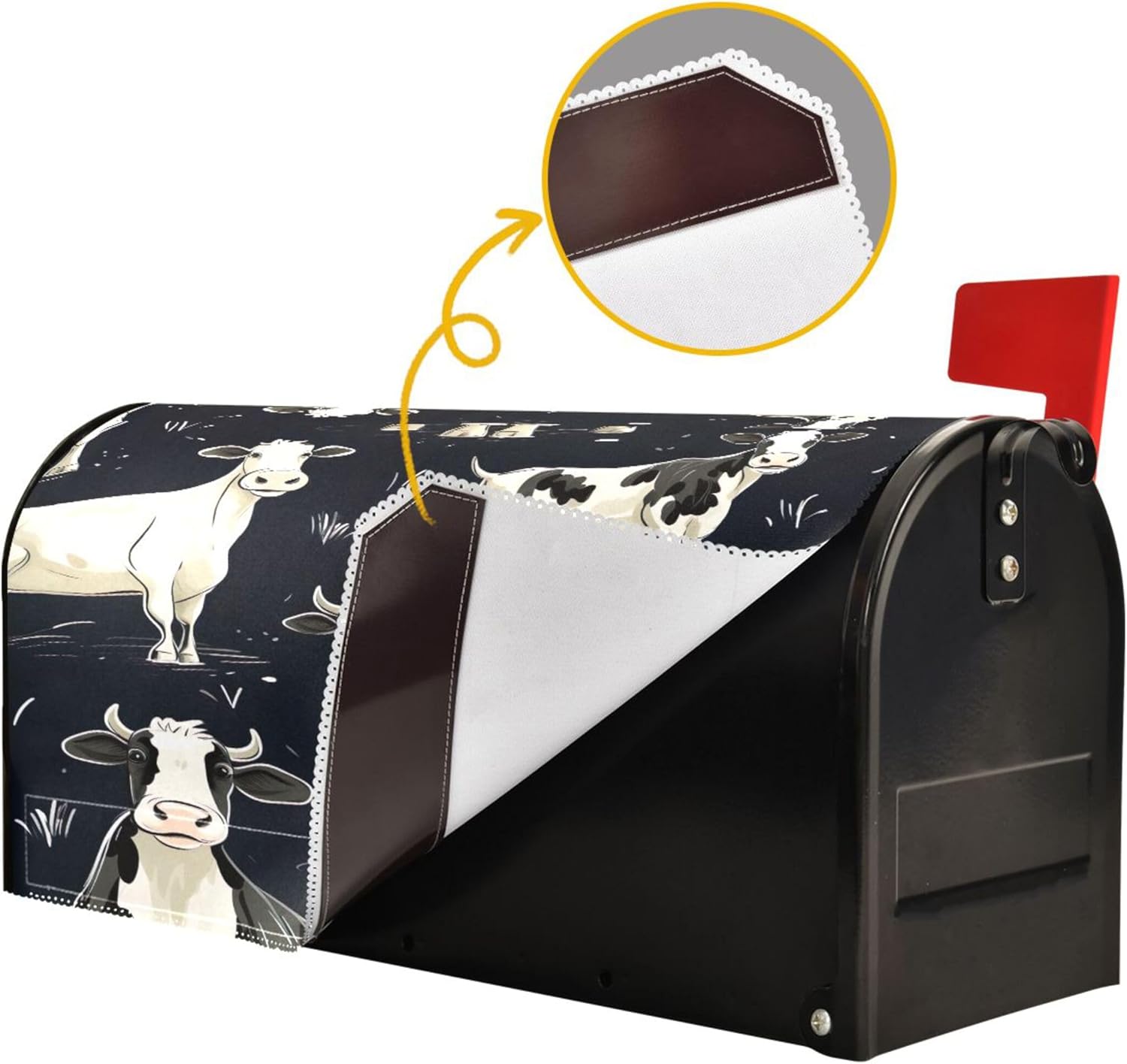 Qilmy Cute Cows Mailbox Covers Magnetic Oversized 21x25 Inch, Decoration Welcome Post Box Cover Magnetic Mailbox Wraps for Outdoor Garden Yard